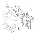 GE EDW3000G02CC escutcheon & door assembly diagram