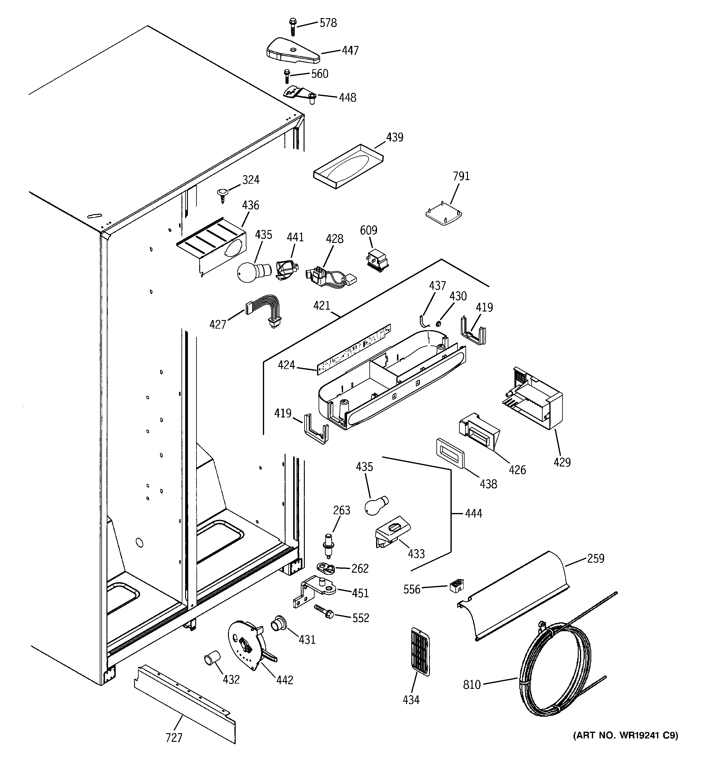 GE PSG22SIPAFSS fresh food section diagram