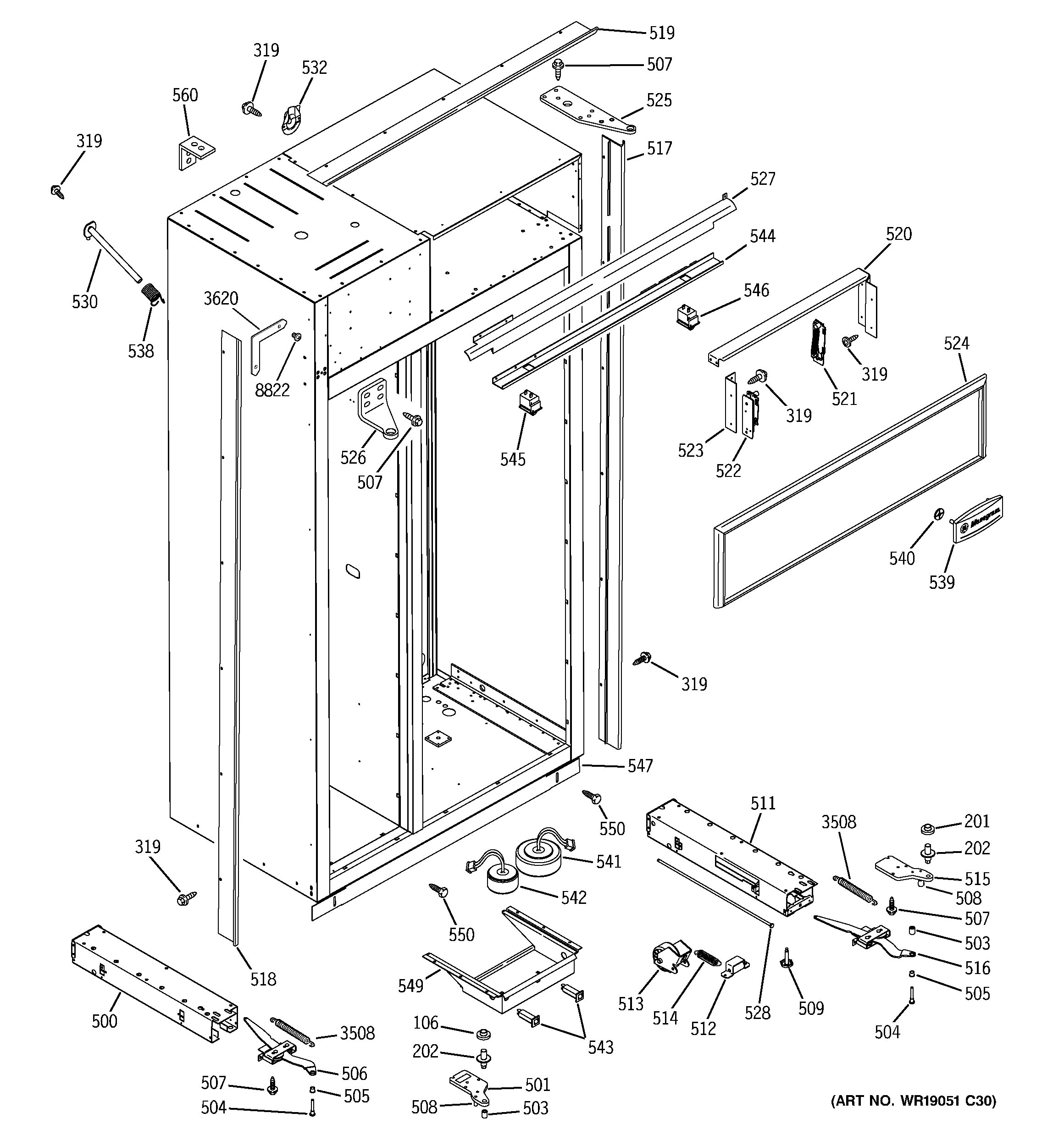 GE ZISS360NMD case parts diagram
