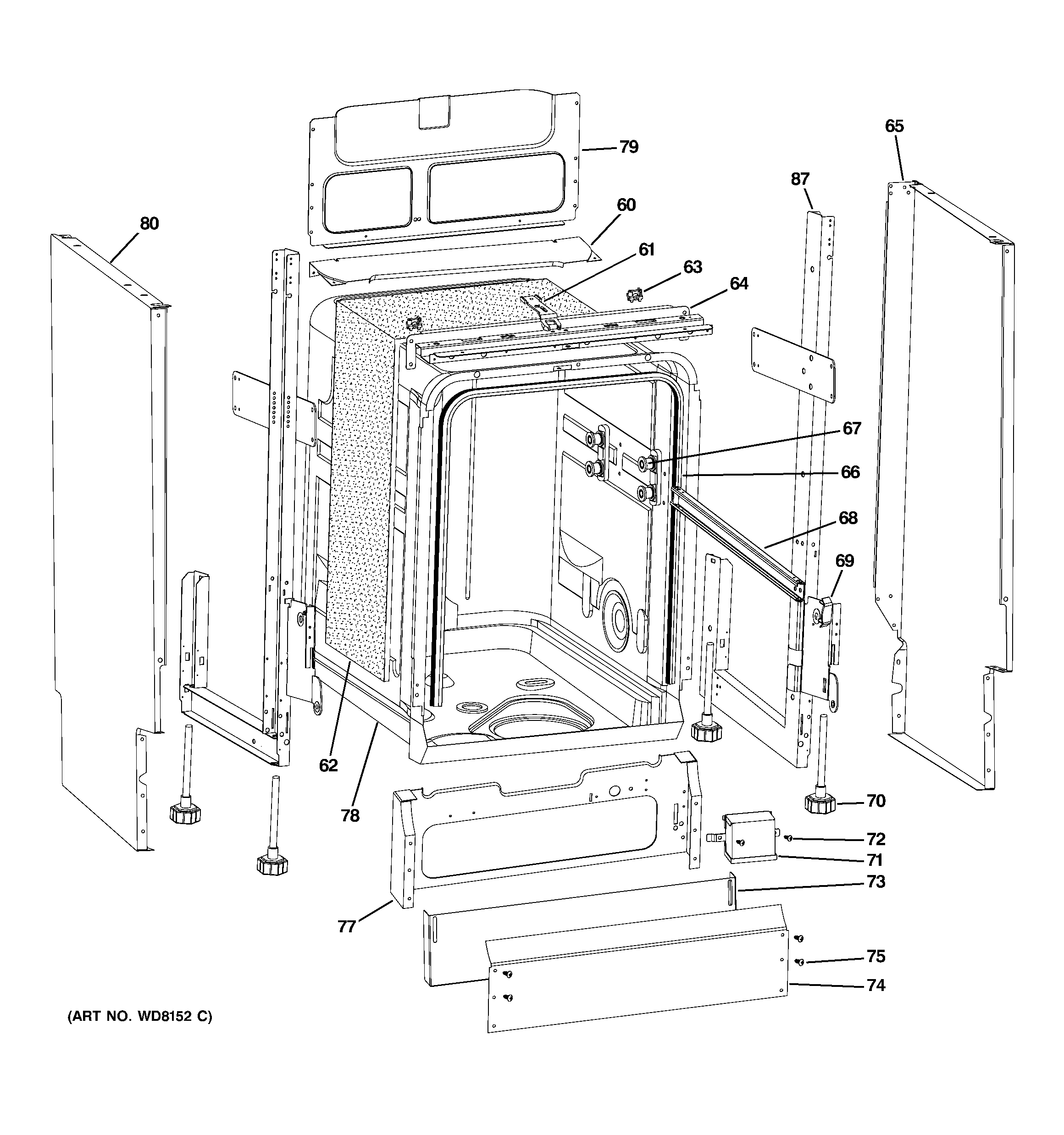 GE ZBD1800GSS body parts diagram