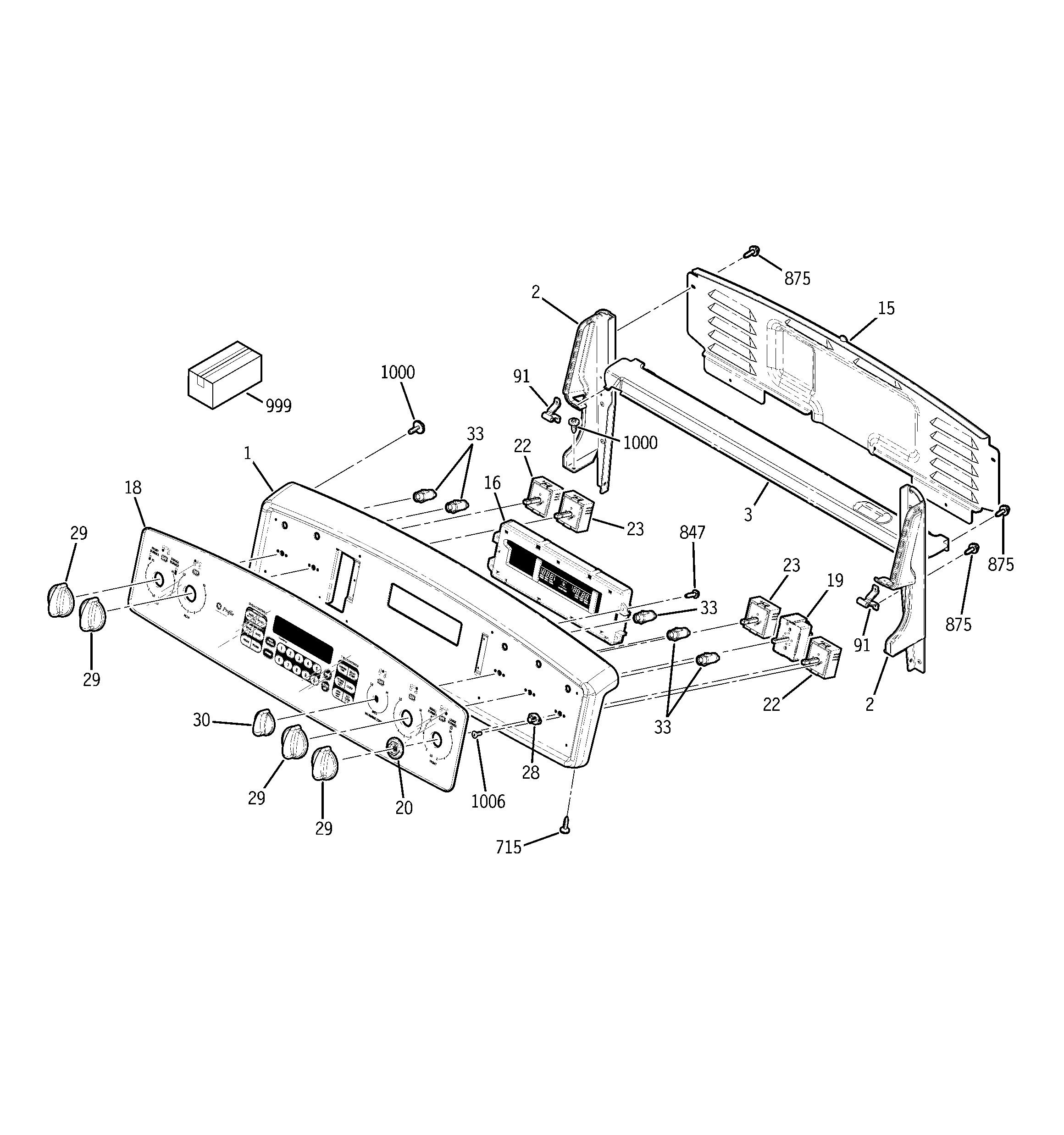GE JB968TH1WW control panel diagram