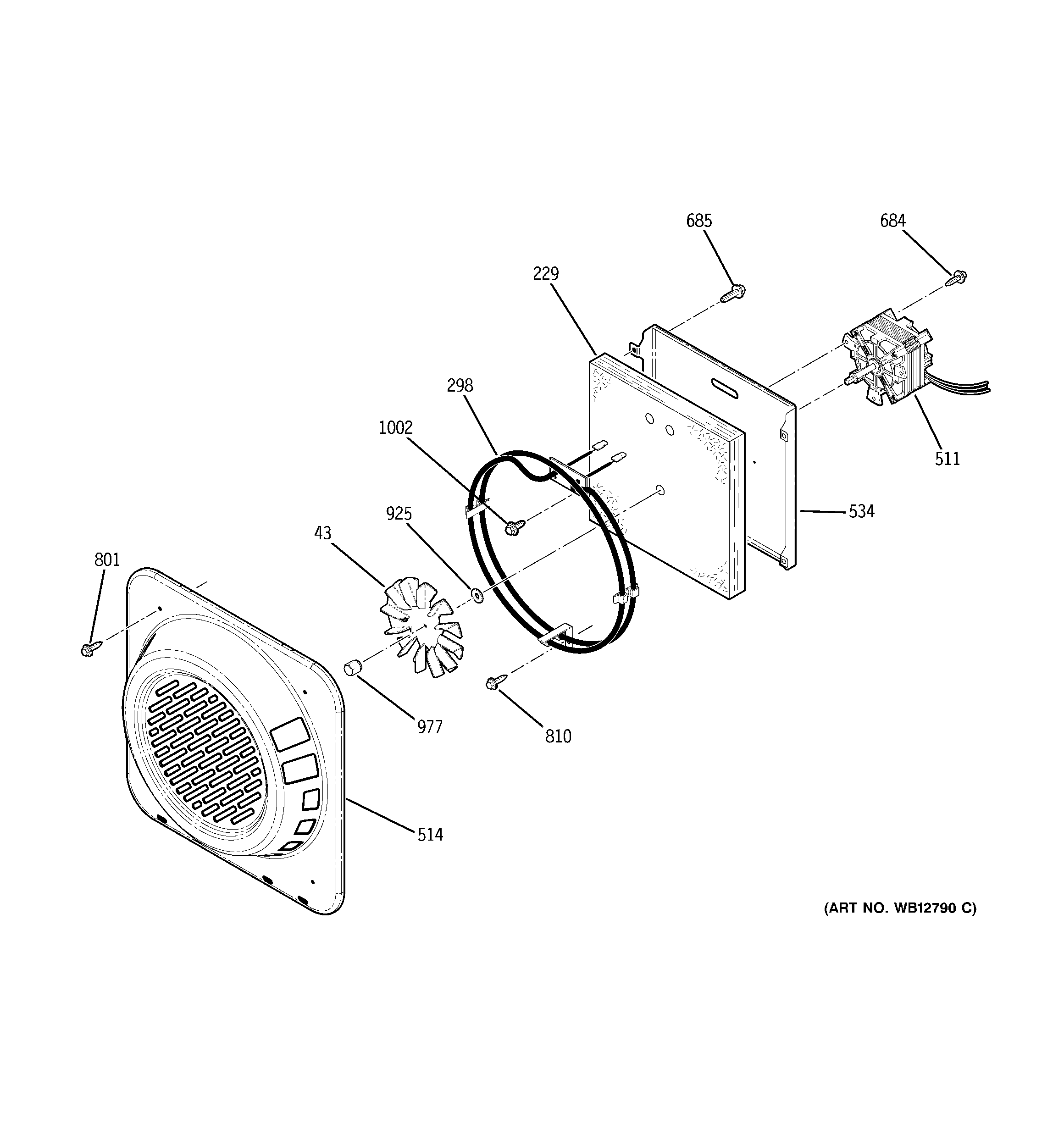 GE JB968TH1WW convection fan diagram