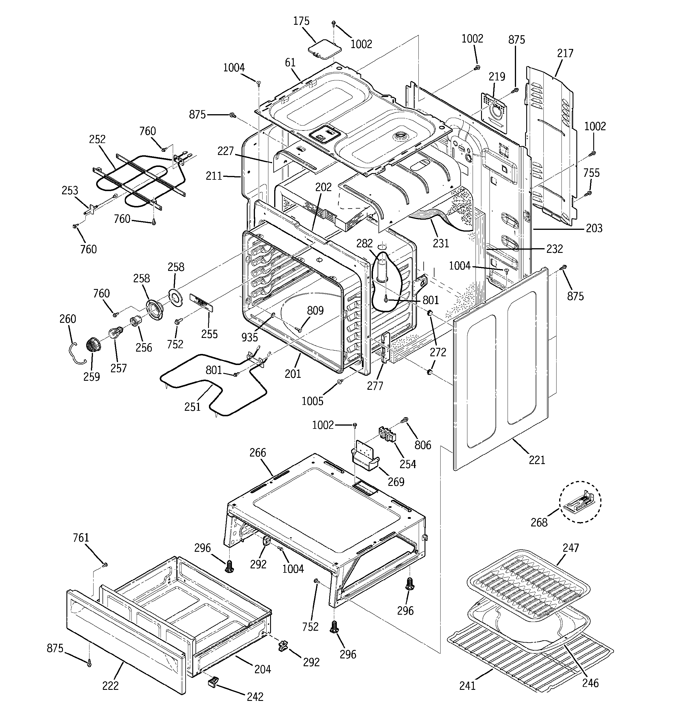 GE JBP24EH1BB body parts diagram