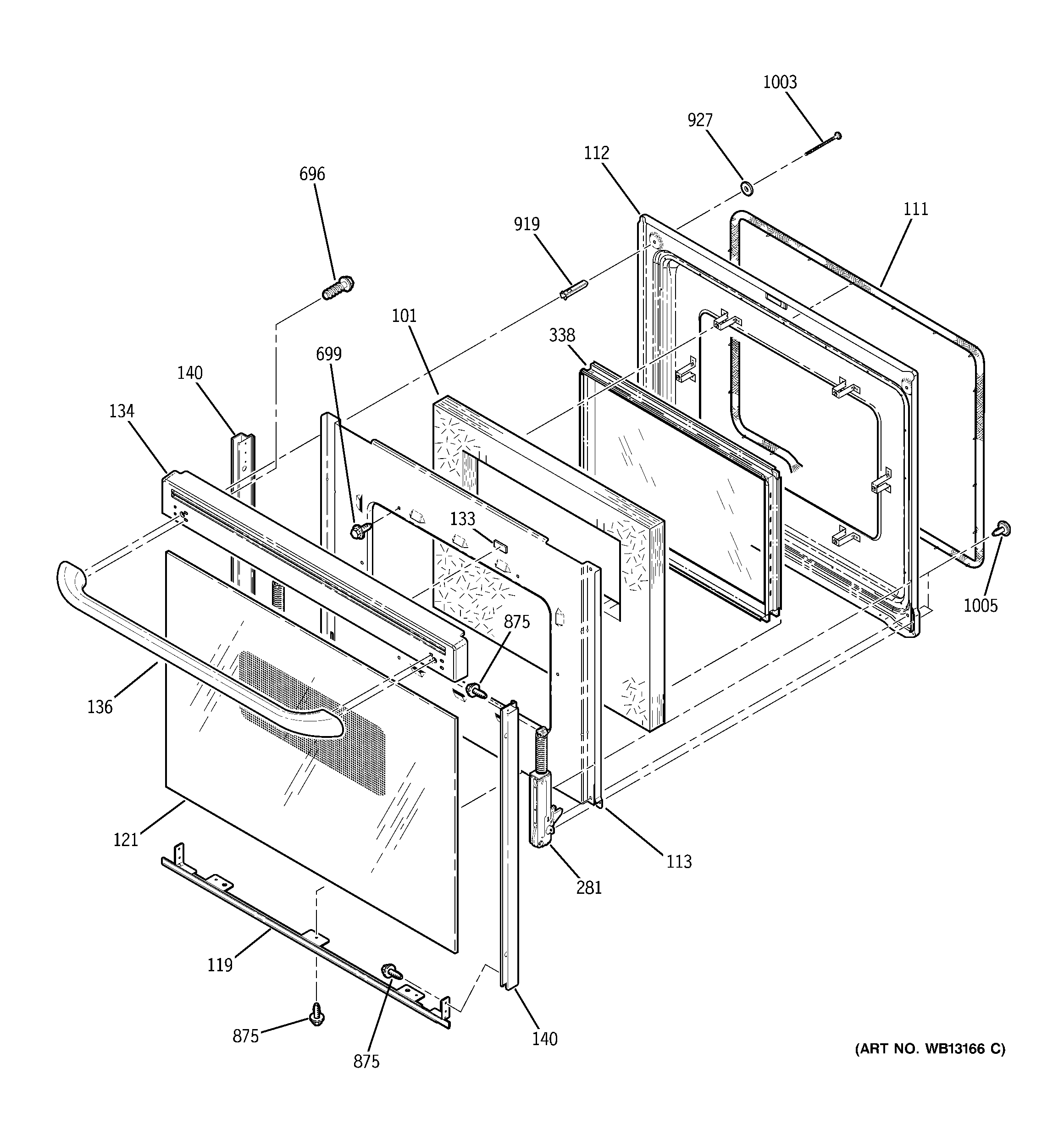 GE JBP24EH1BB door diagram