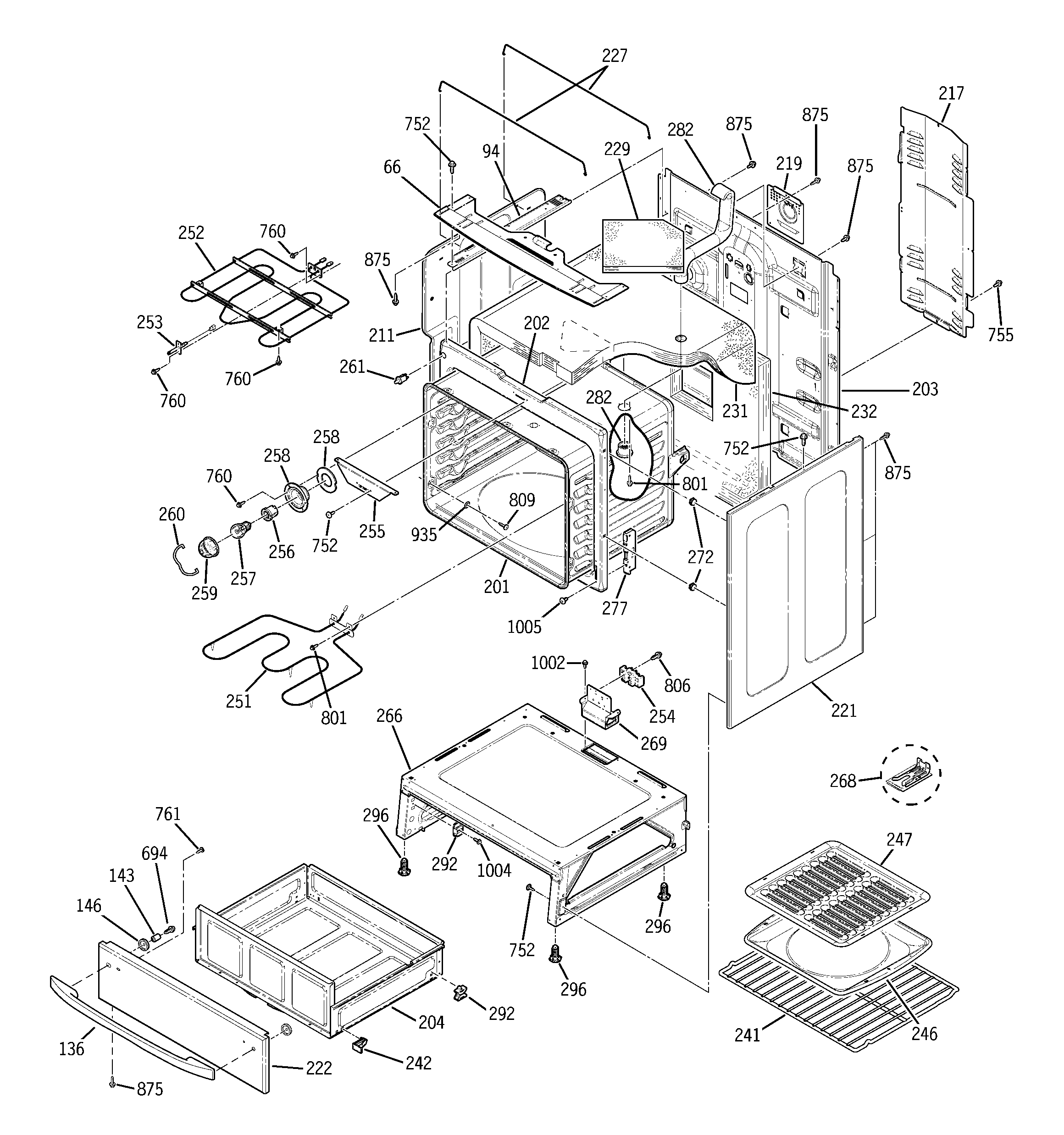 GE JB905KH2CC body parts diagram