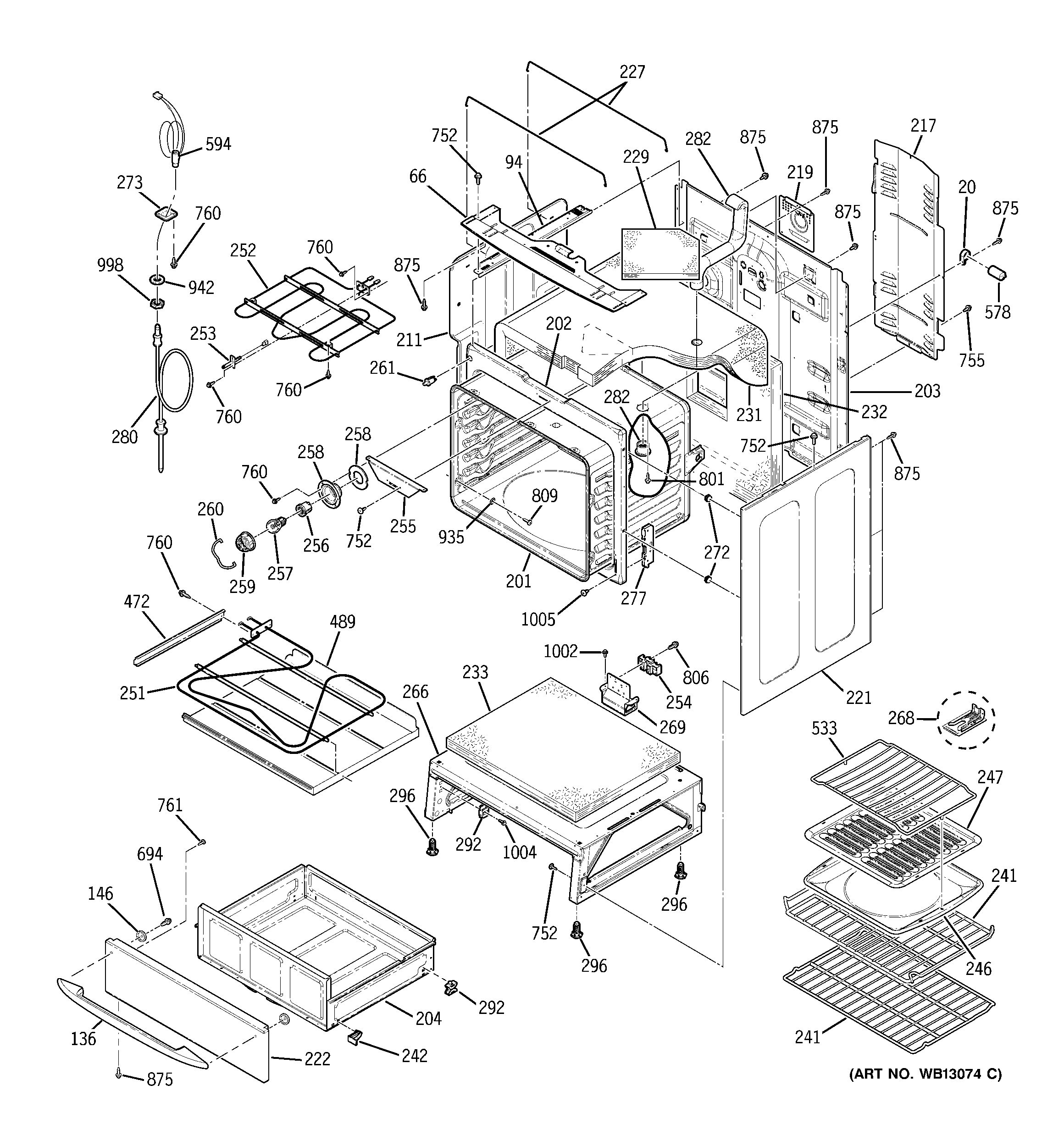 GE JB968SH2SS body parts diagram