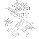 GE JGBP26CEA3CC control panel & cooktop diagram