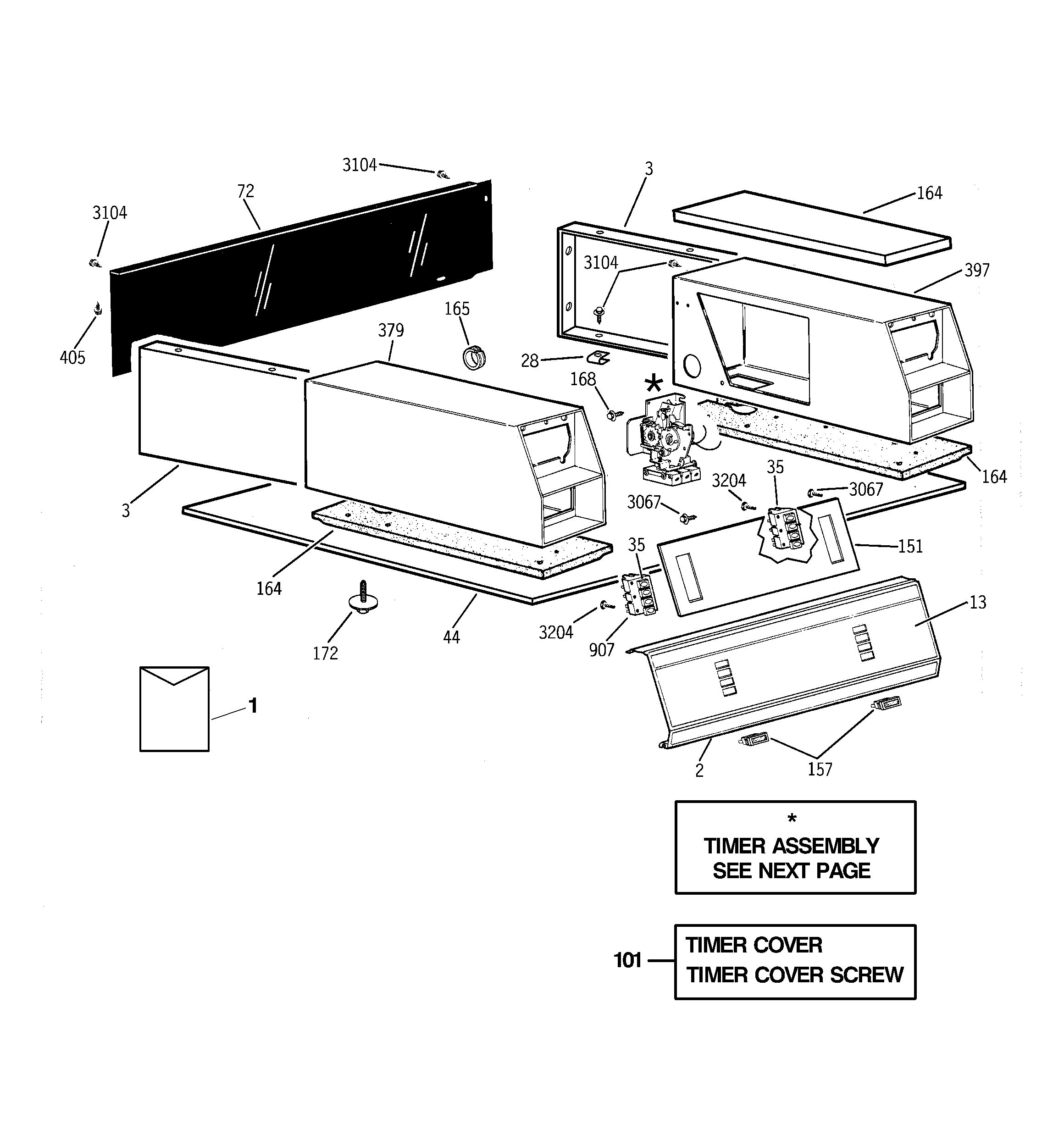 GE DDC4500SKM backsplash assembly diagram