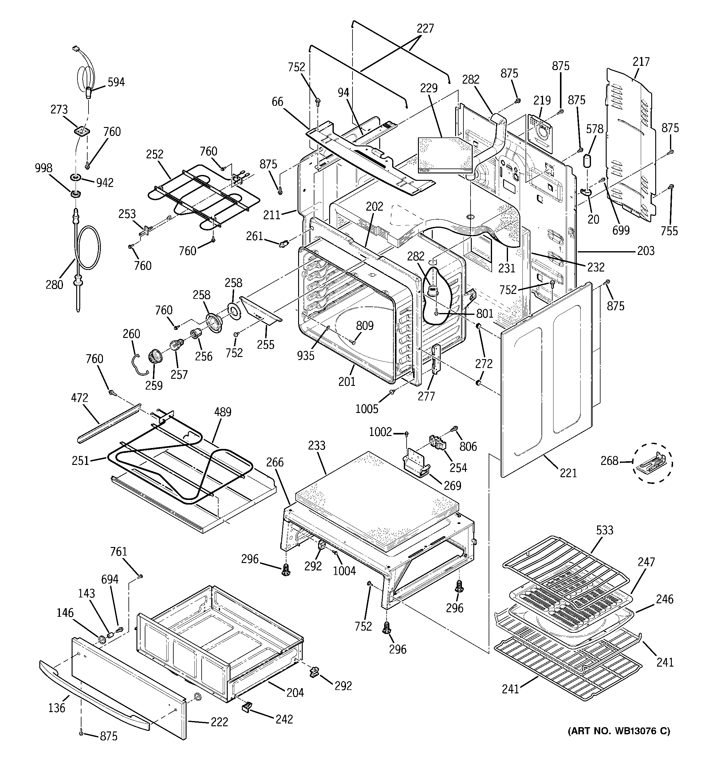 GE JB988KH2CC body parts diagram