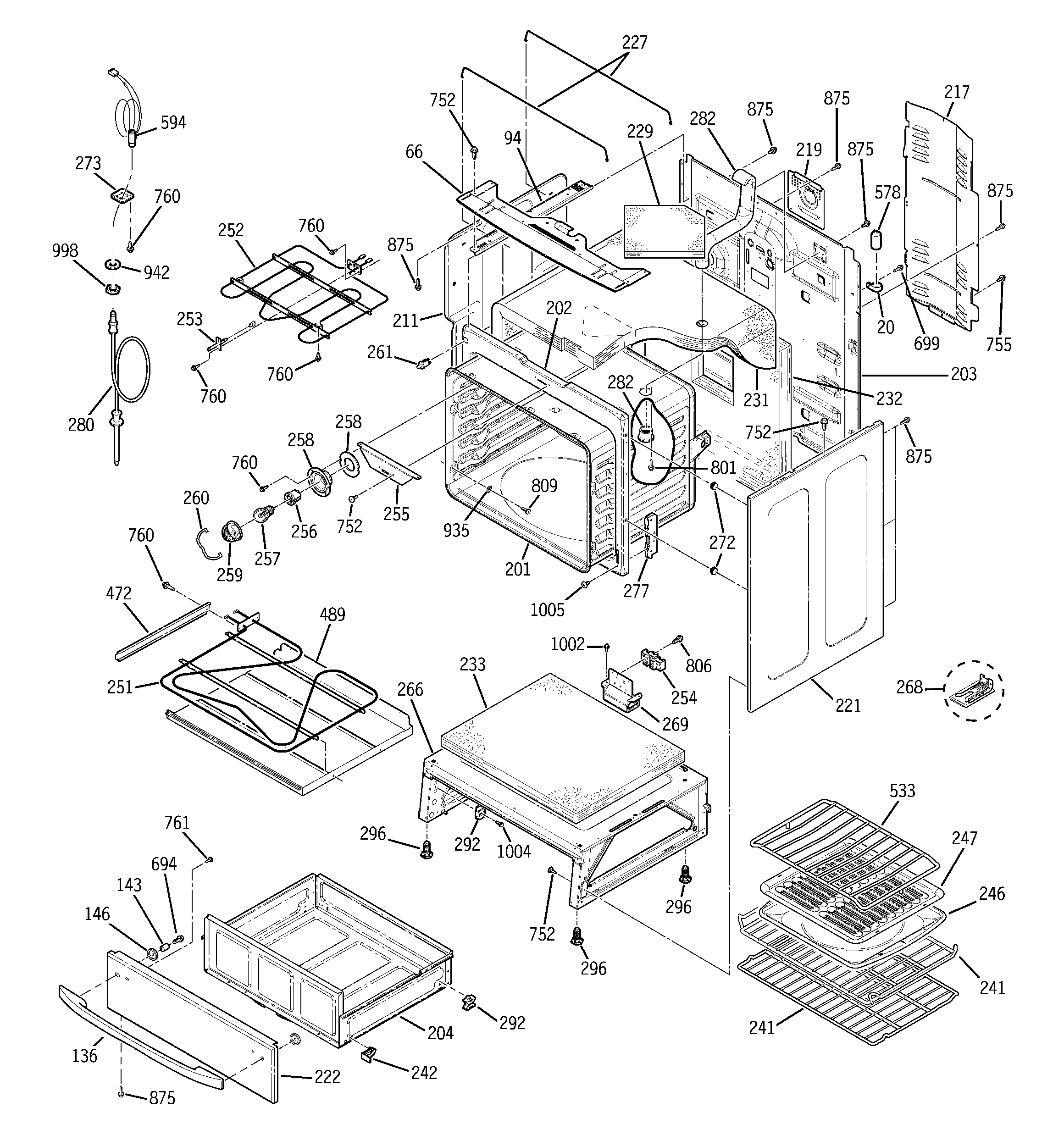 GE JB988KH1CC body parts diagram