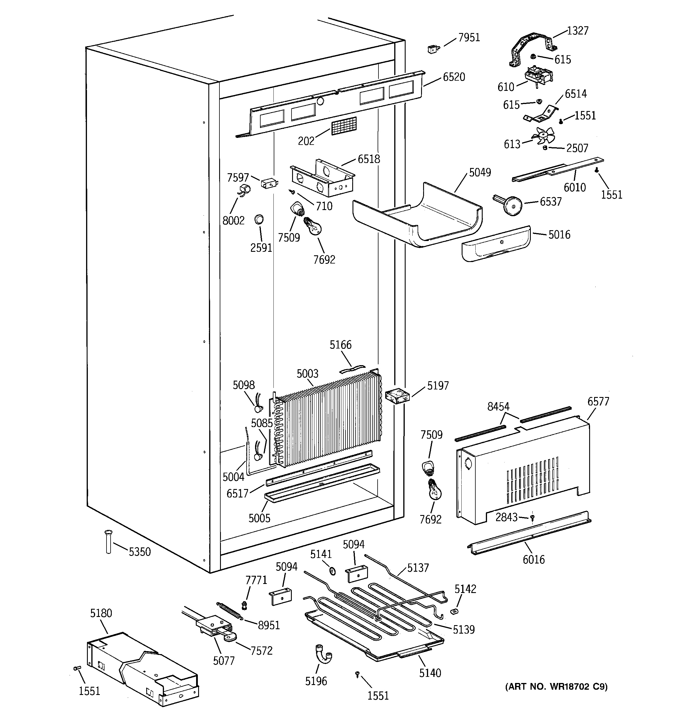 GE ZIF36NMARH cabinet parts (1) diagram