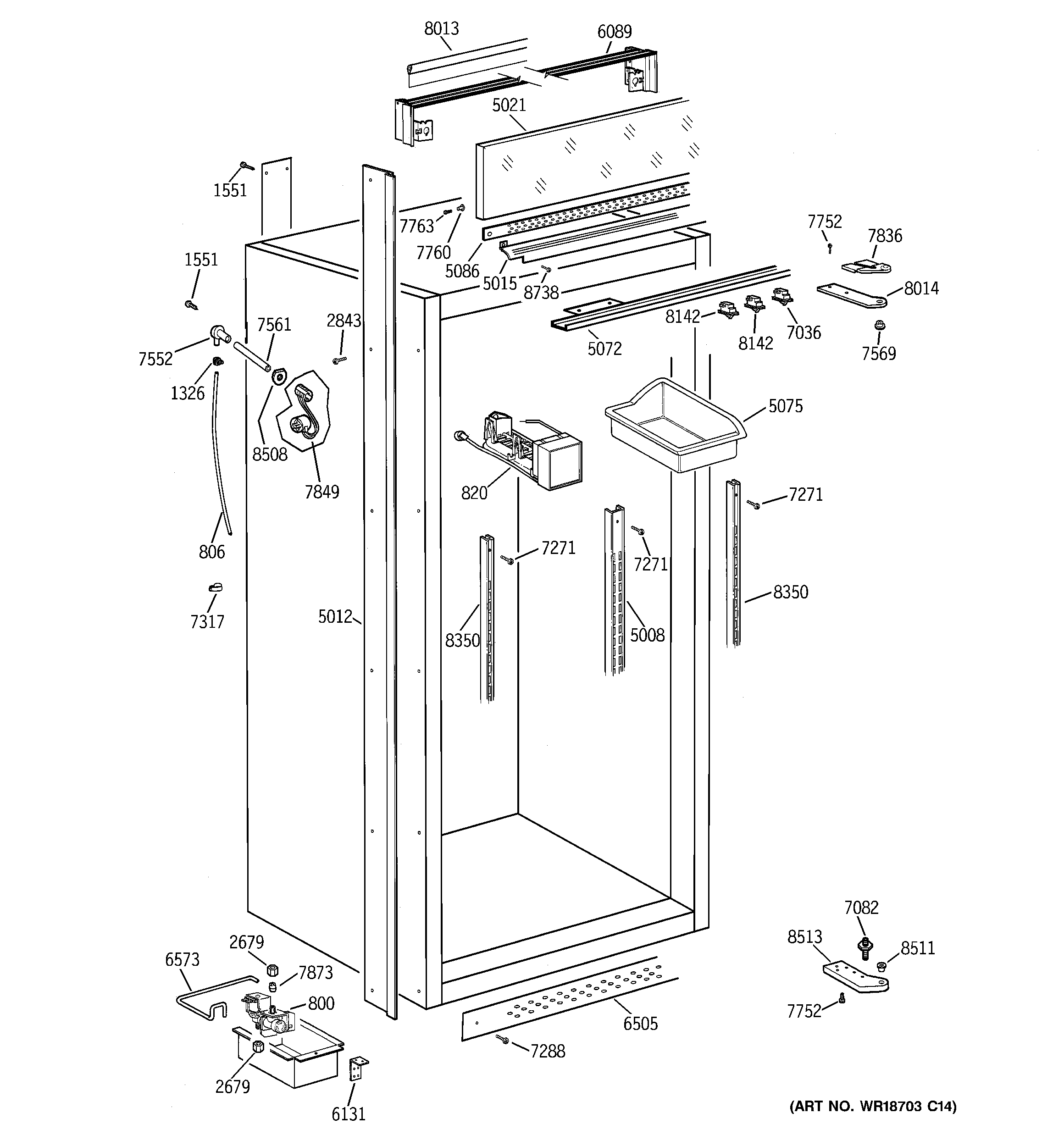 GE ZIF36NMARH cabinet parts (2) diagram