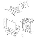 GE ADW1000K00WW escutcheon & door assembly diagram