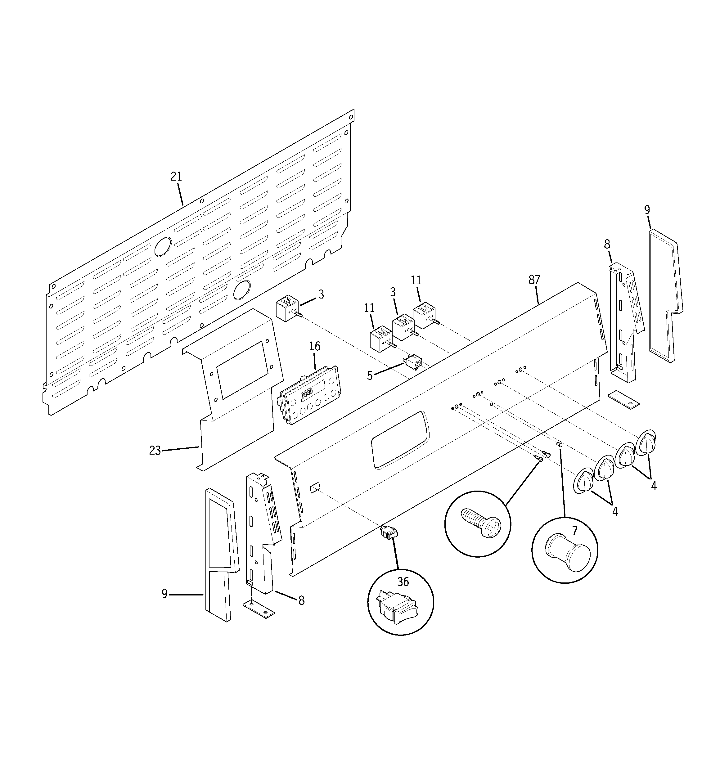 GE JCS57F2WW control panel diagram