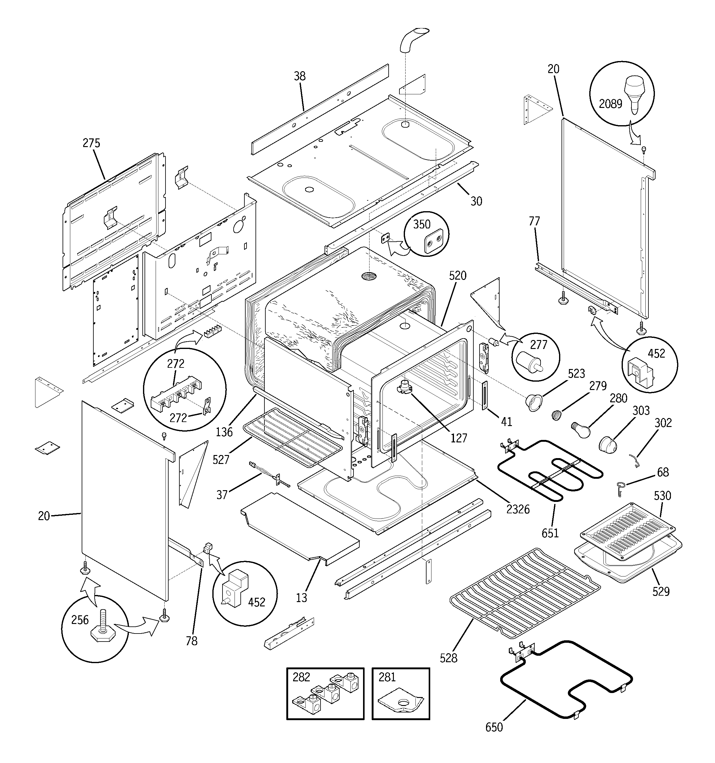 GE JCS57F2WW body parts diagram