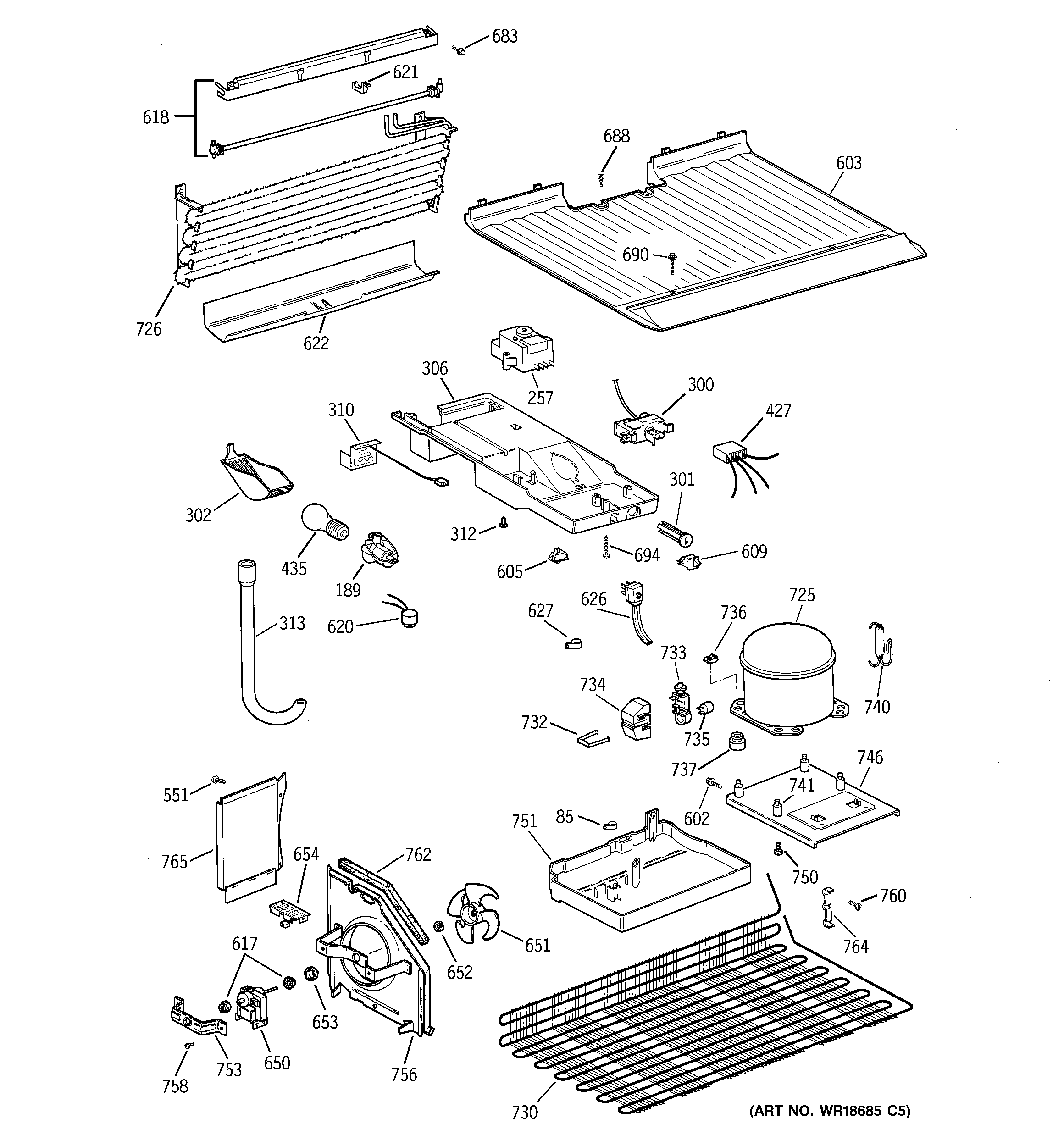 GE TBZ14NACKRWW unit parts diagram