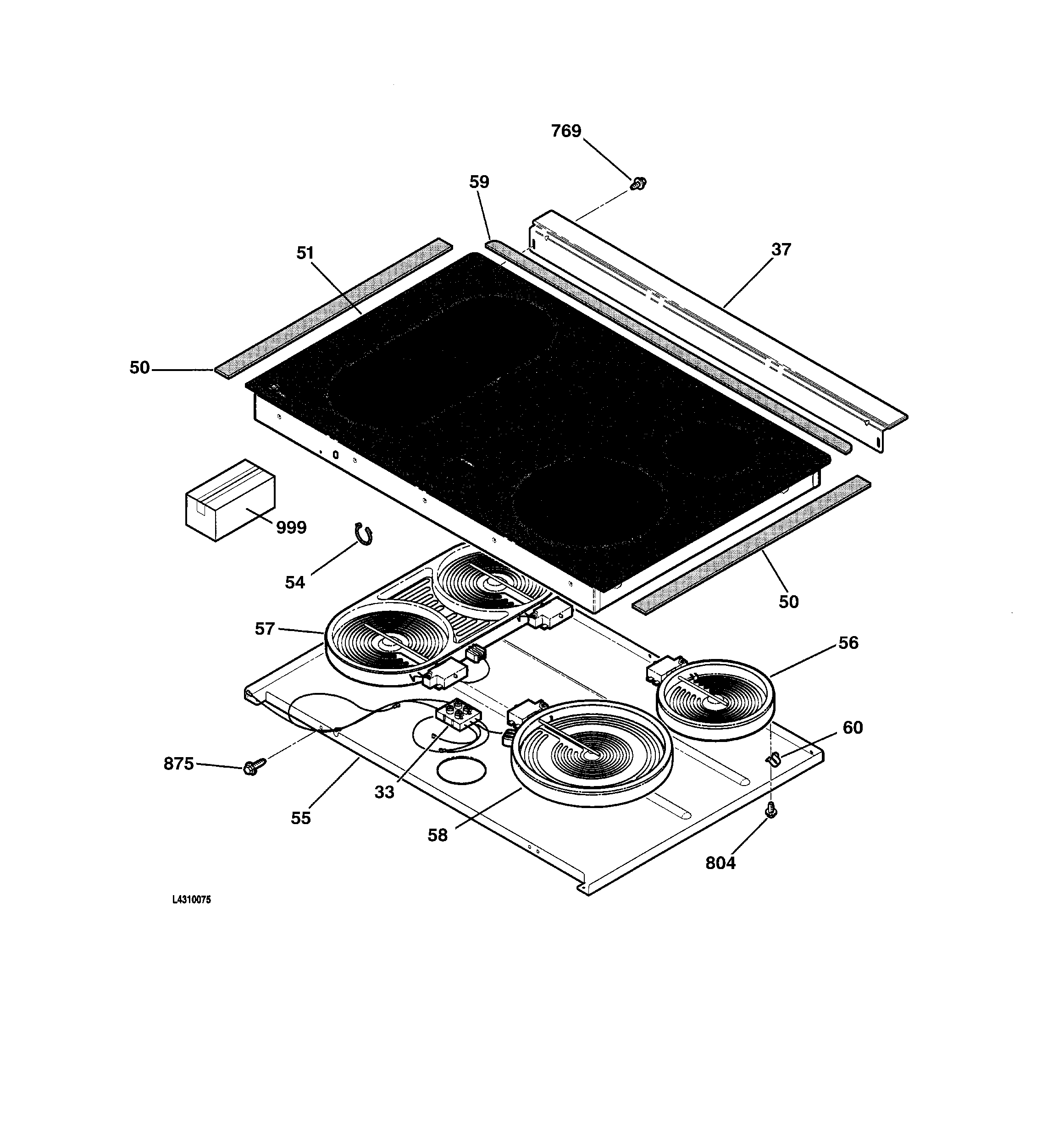 GE JSP56CD1CC cooktop diagram