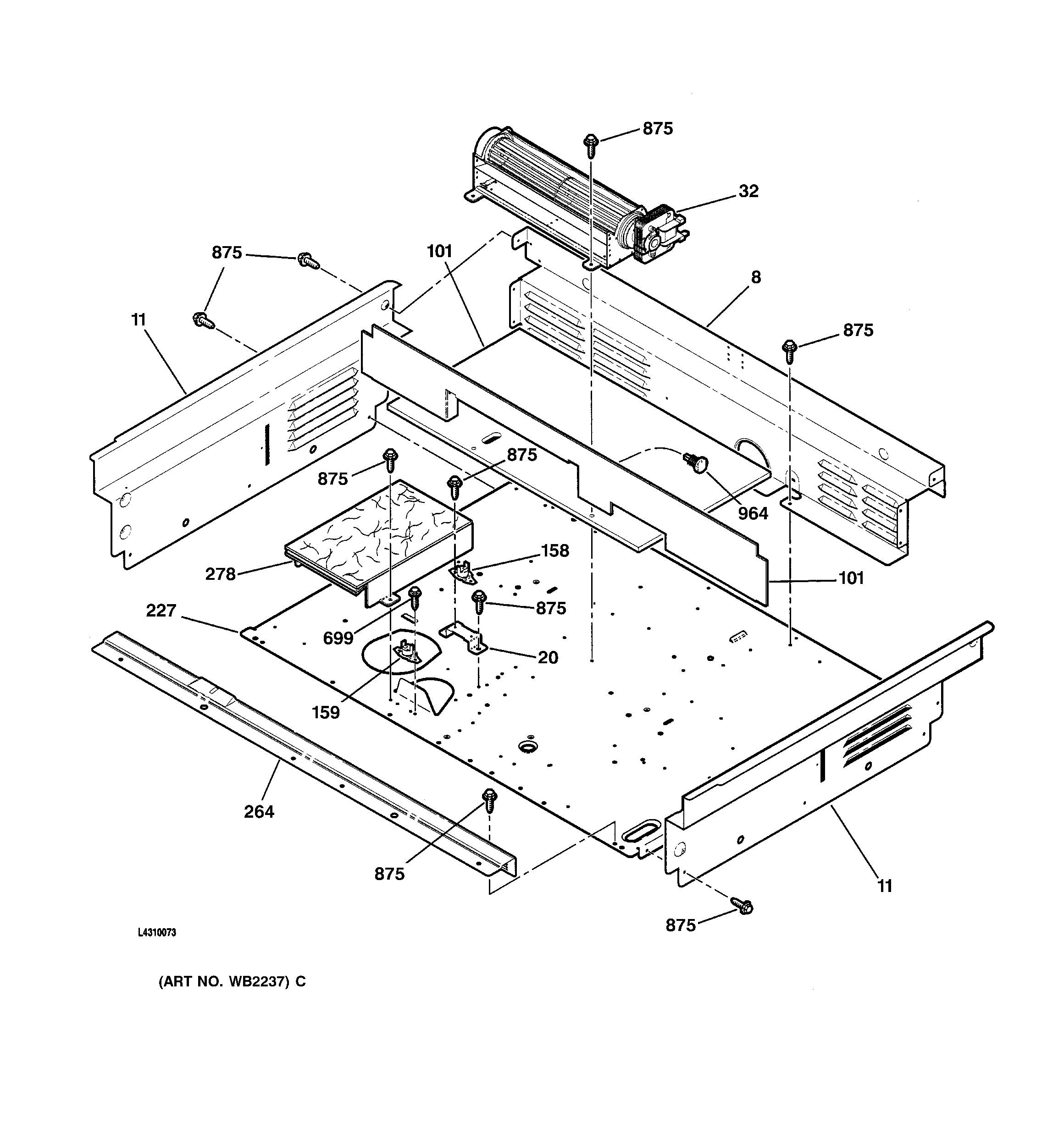 GE JSP56CD1CC cooling fan diagram