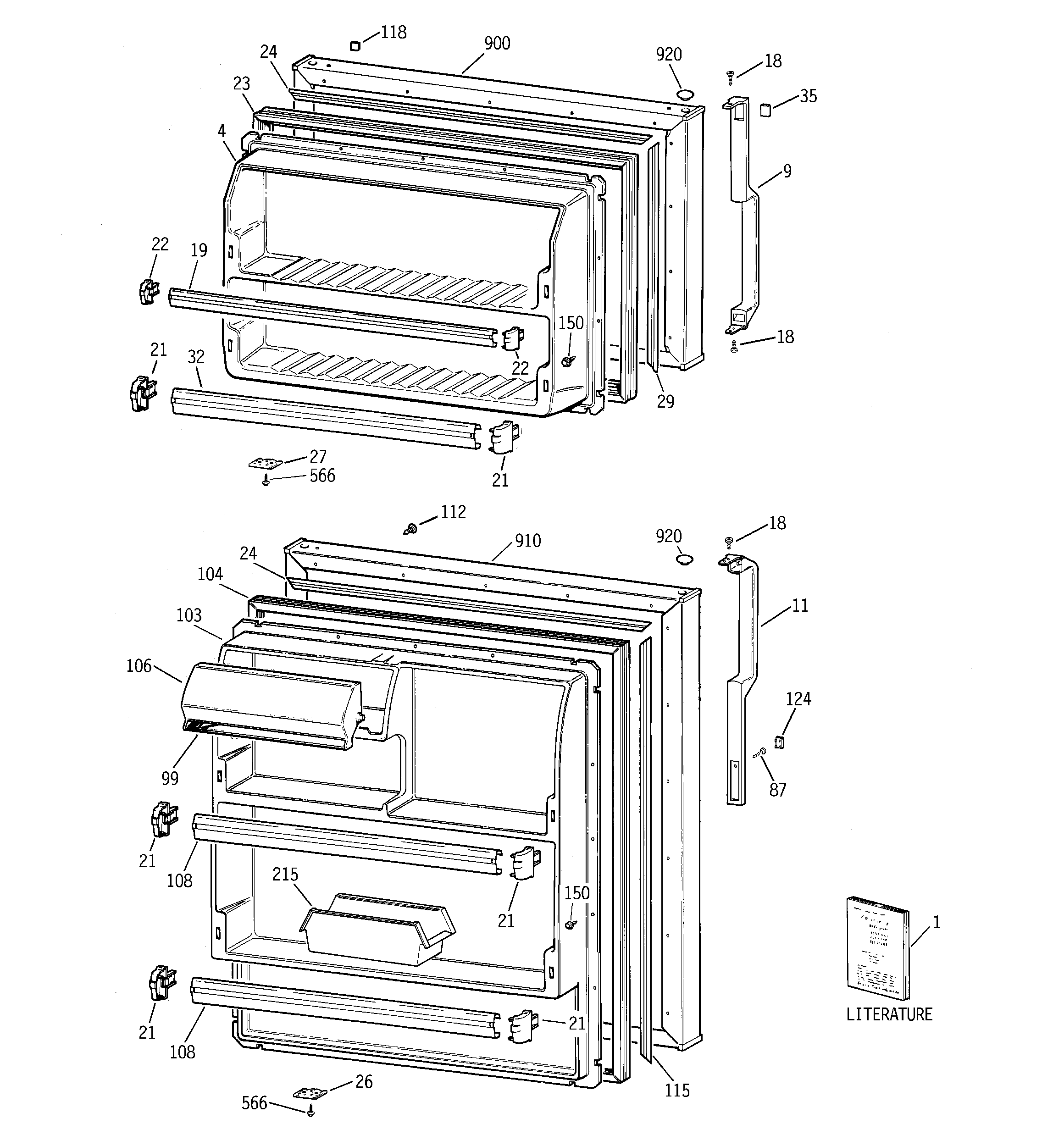 GE TBZ14DACJRWW doors diagram