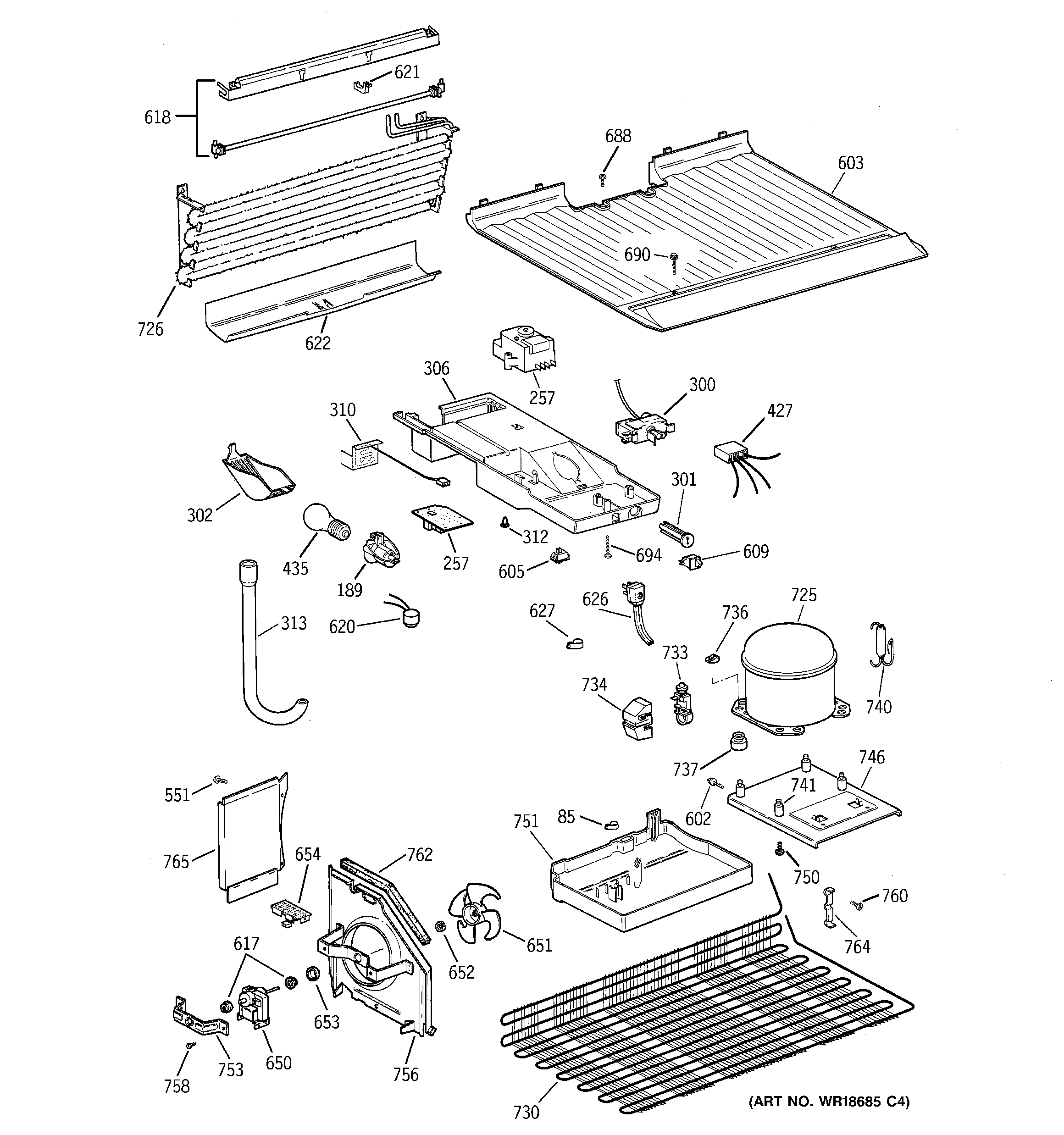GE TBZ14DACJRWW unit parts diagram