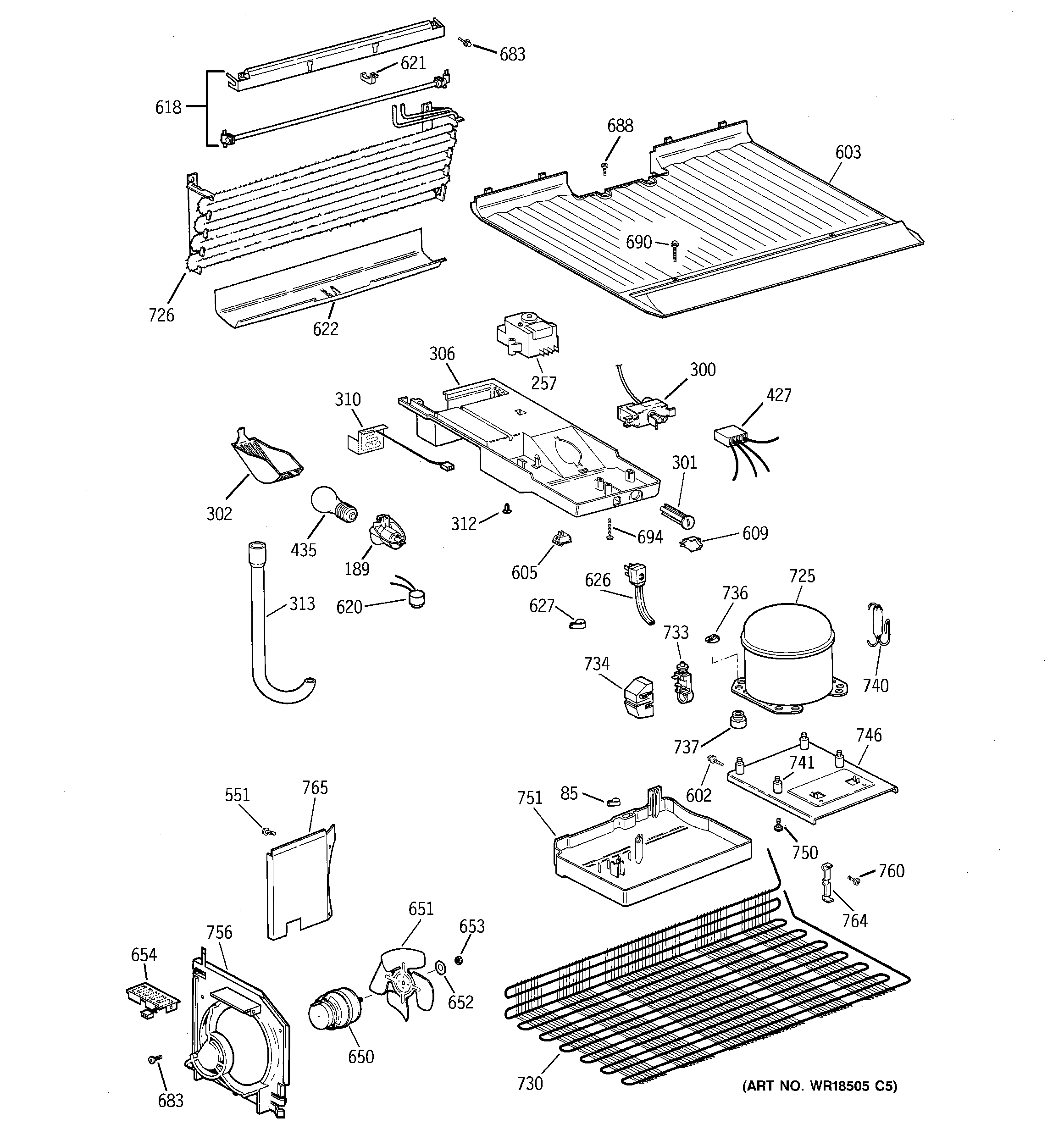 GE TBZ14NACDRWW unit parts diagram