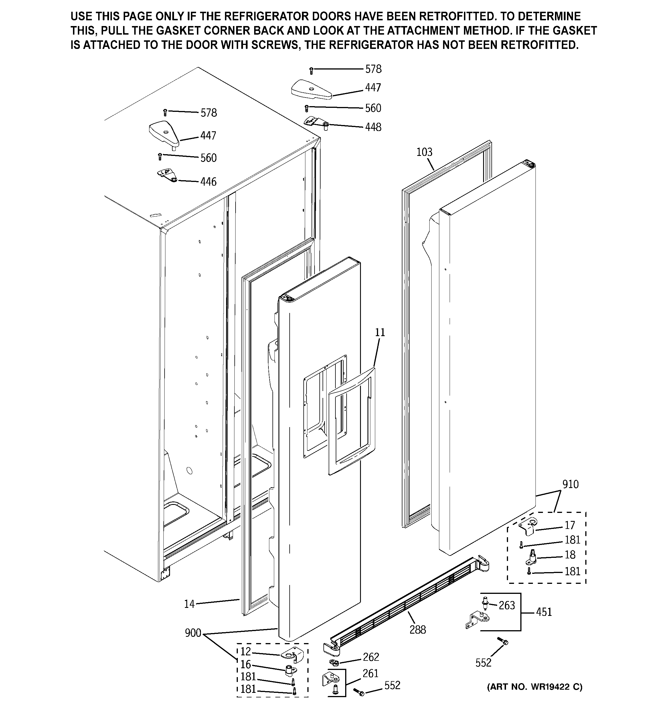 GE GSS20IEMBWW door kit diagram