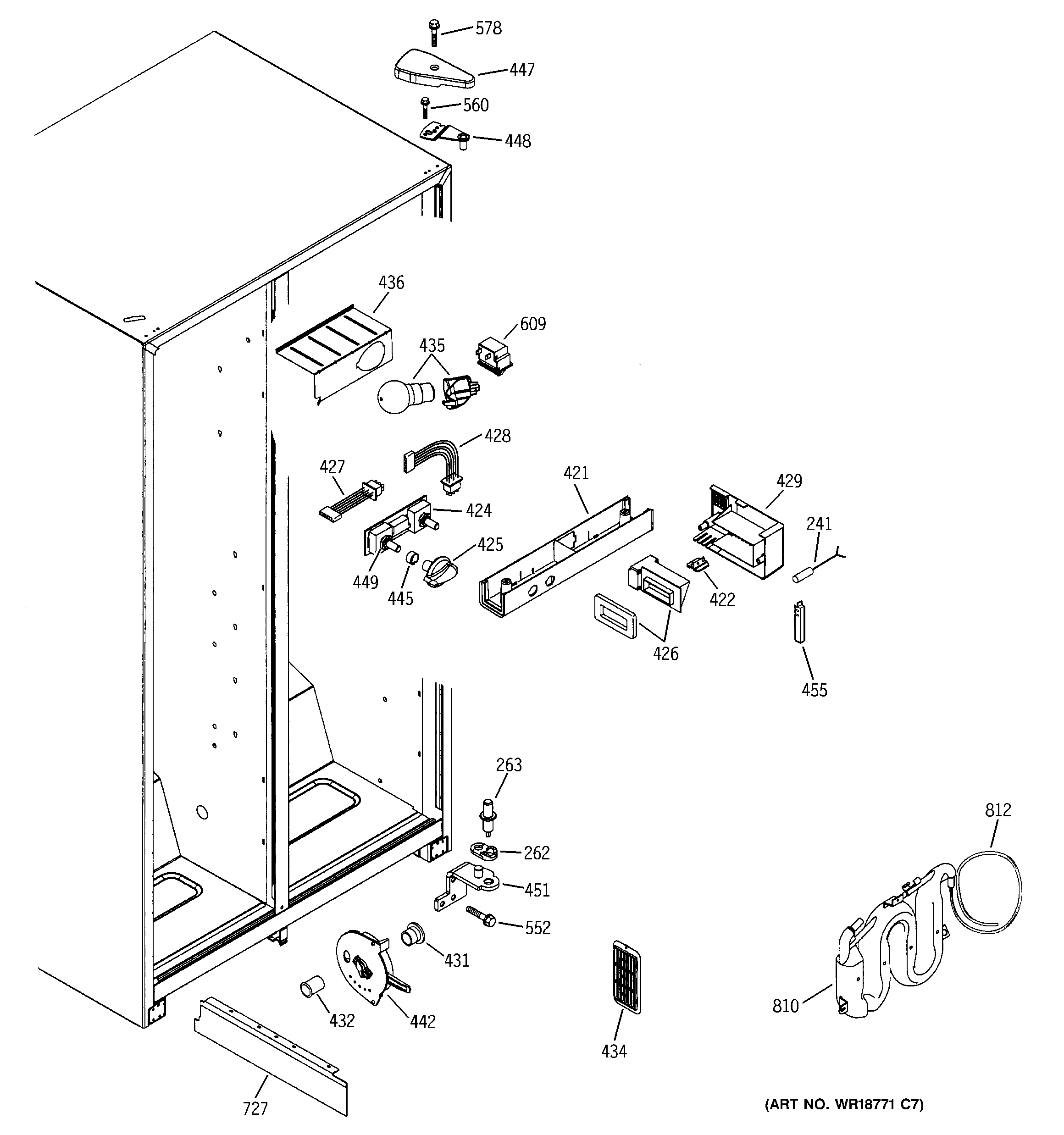GE GSS20IEMBWW fresh food section diagram