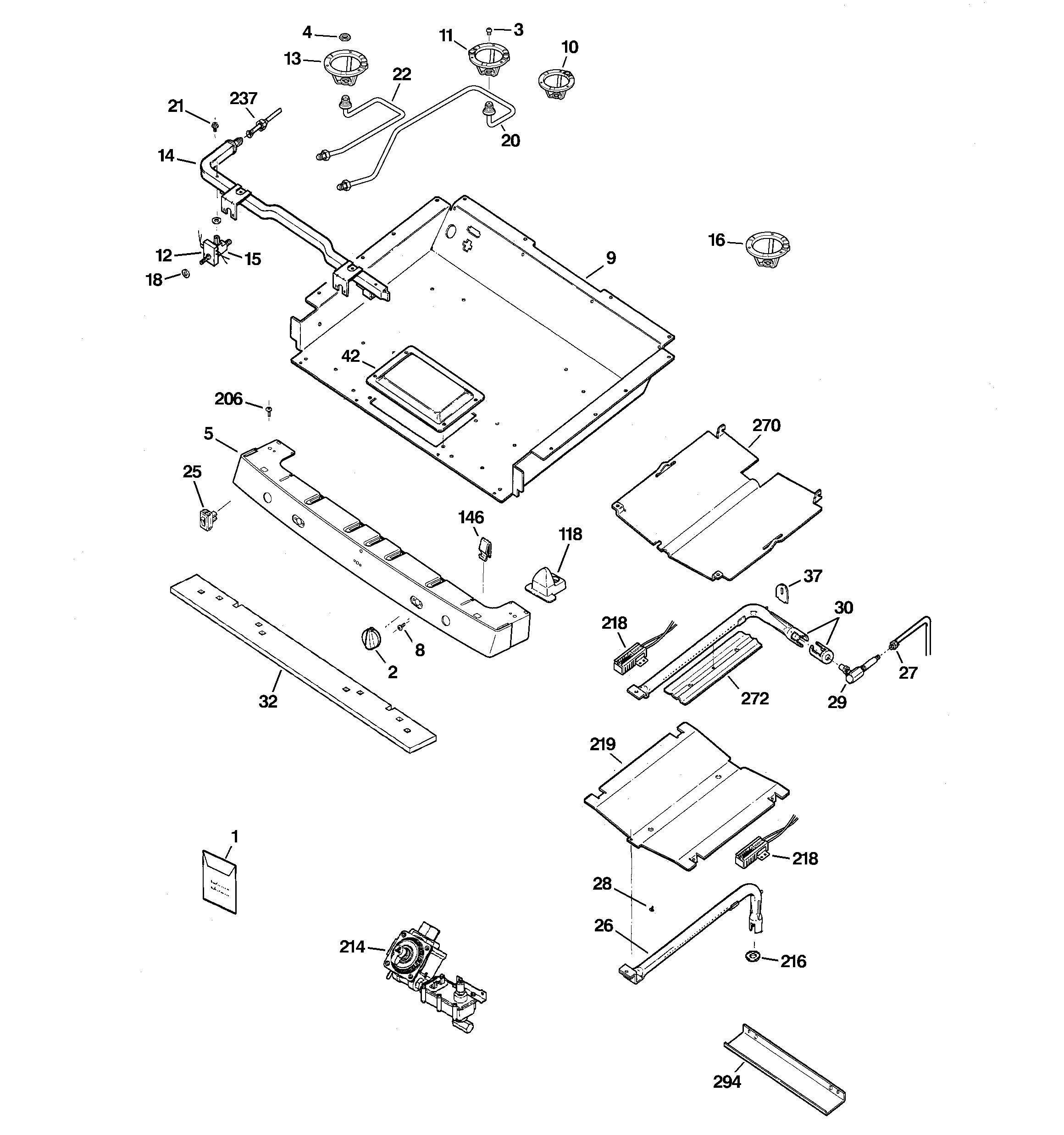 GE JGB900SEF3SS gas & burner parts diagram