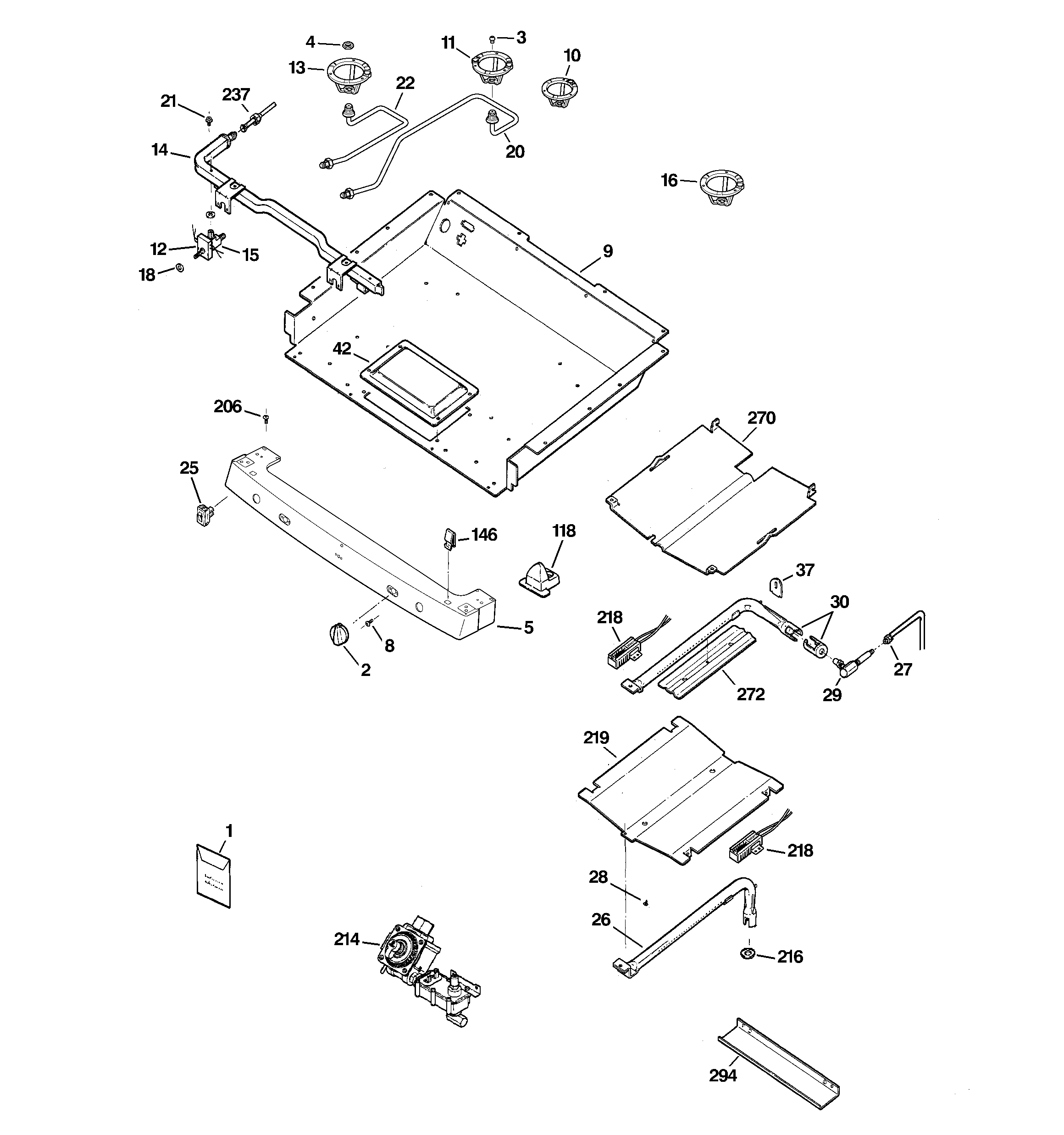 GE JGB905BEF3BB gas & burner parts diagram