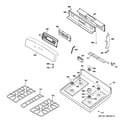 GE JGB902BEH3BB control panel & cooktop diagram