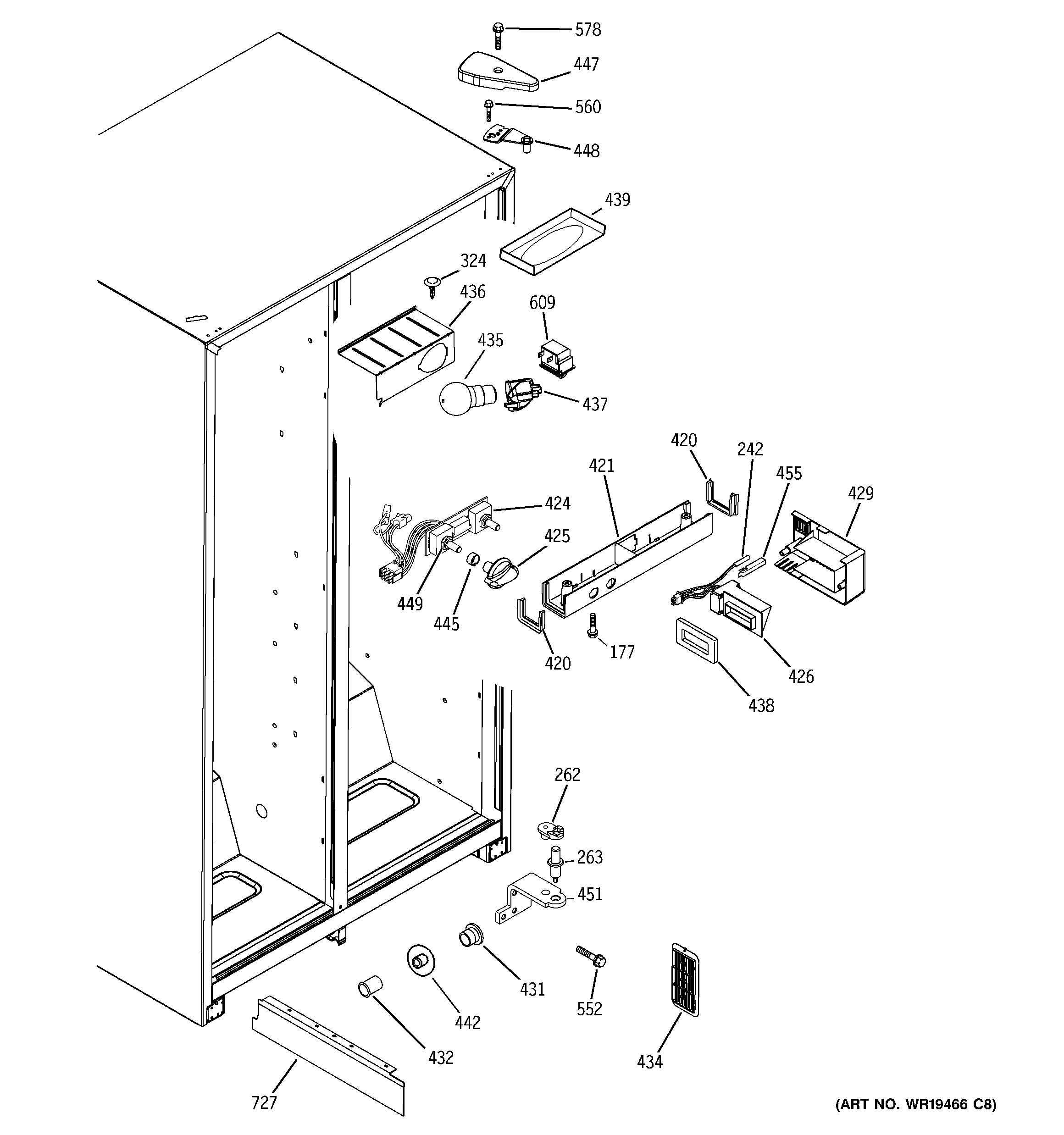 GE GSG20IBPHFWW fresh food section diagram