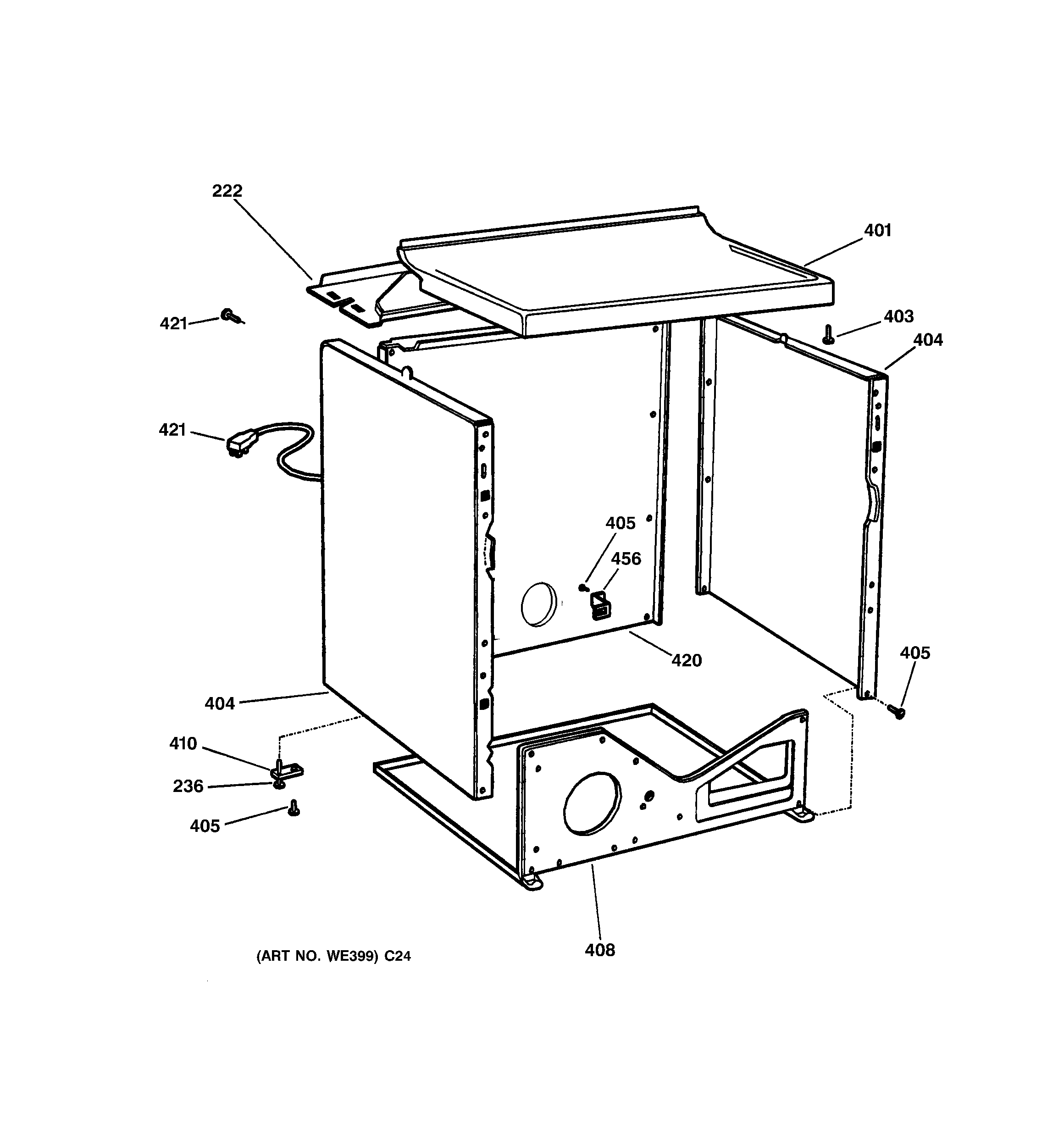 GE DPSB620GC2WW cabinet diagram