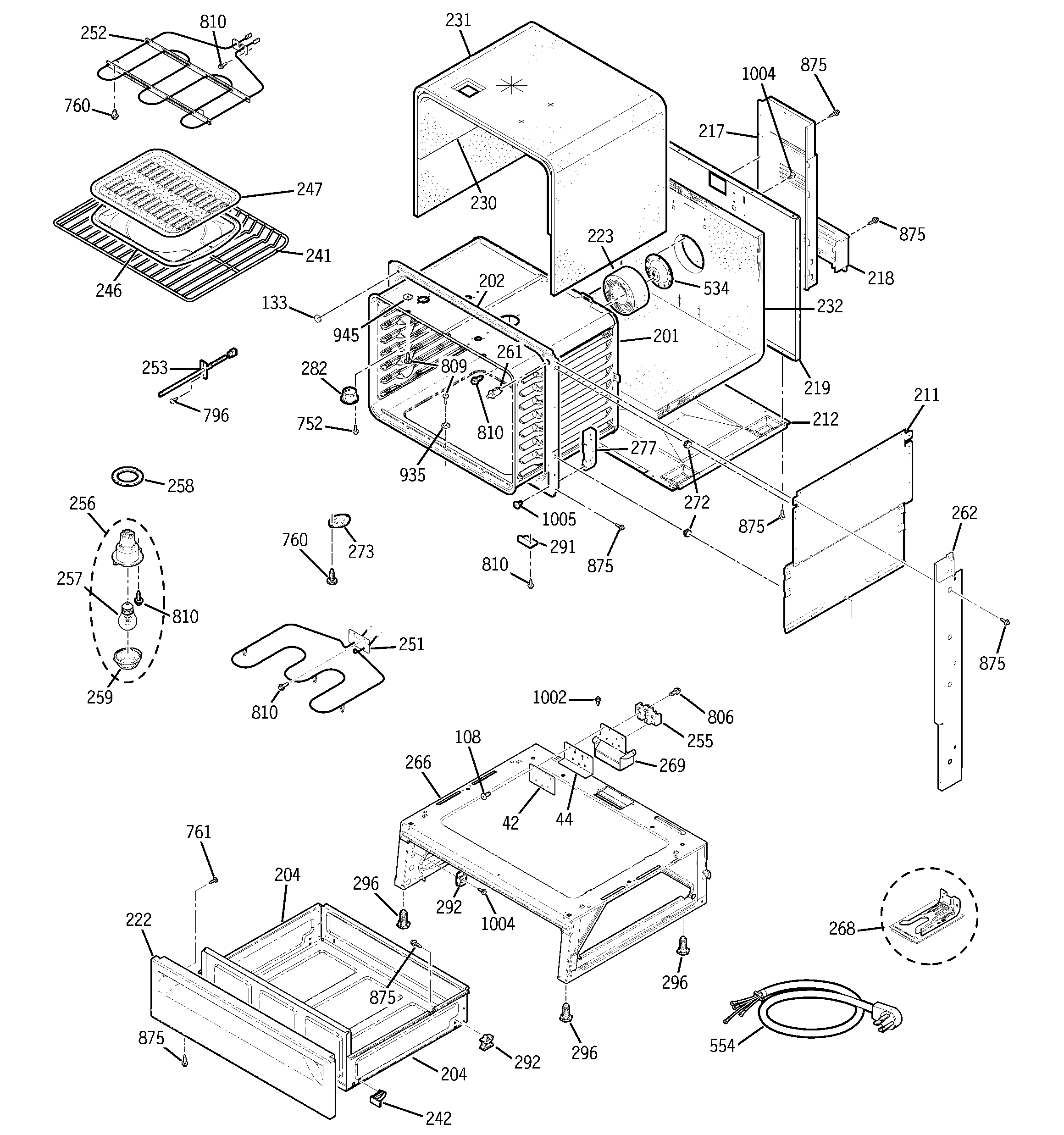 GE JCSP47BF4BB body parts diagram