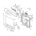 GE GSD5560G03SS escutcheon & door assembly diagram
