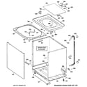 GE WHRE5260E1CC cabinet, cover & front panel diagram