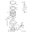 GE WPRB9220D1CC tub, basket & agitator diagram