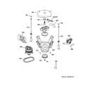 GE WPRB9220D1CC suspension, pump & drive components diagram