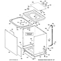 GE WWRE6260D1CC cabinet, cover & front panel diagram