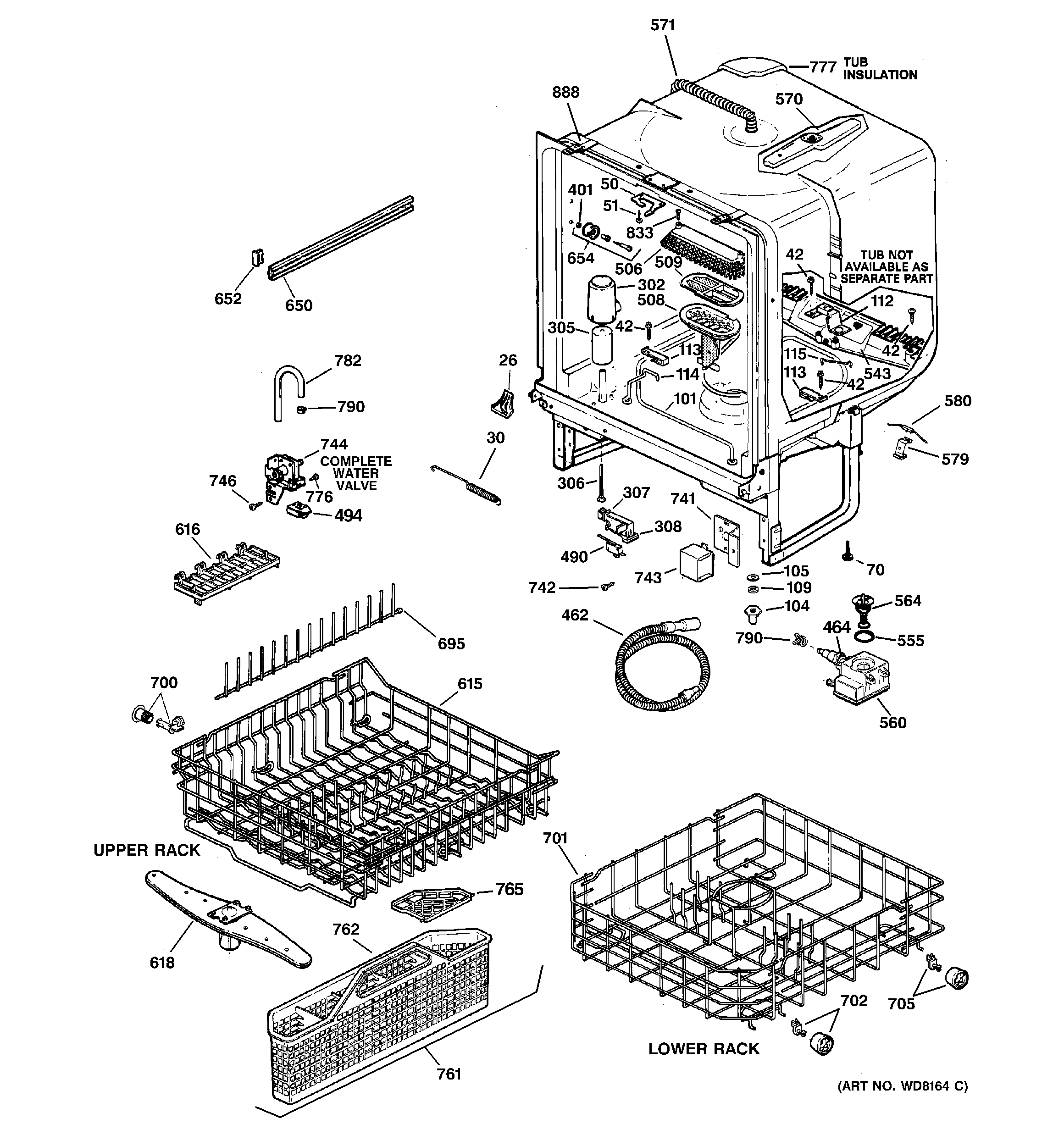 GE EDW3000G01BB body parts diagram