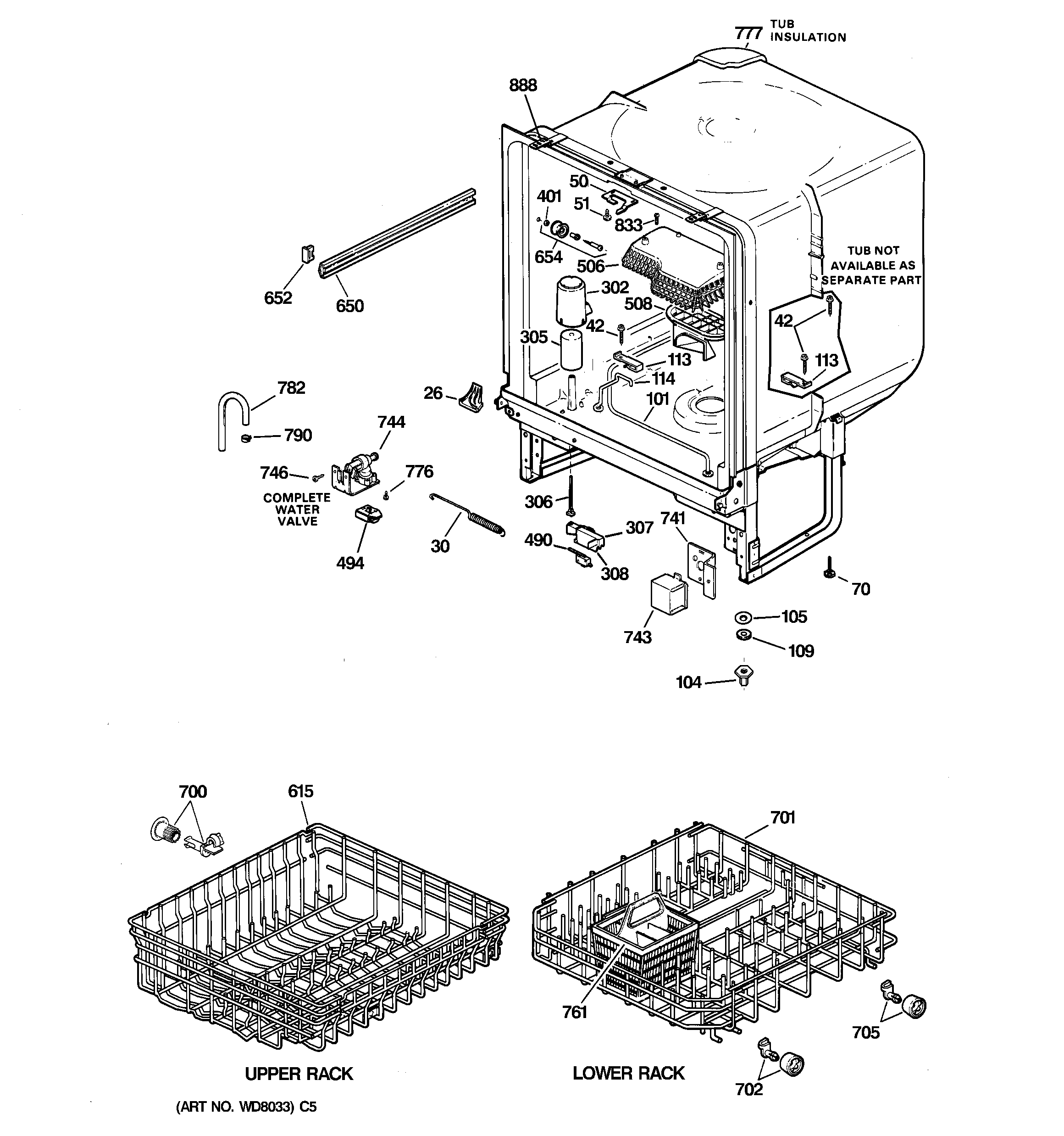 GE GSDL112F02WW body parts diagram