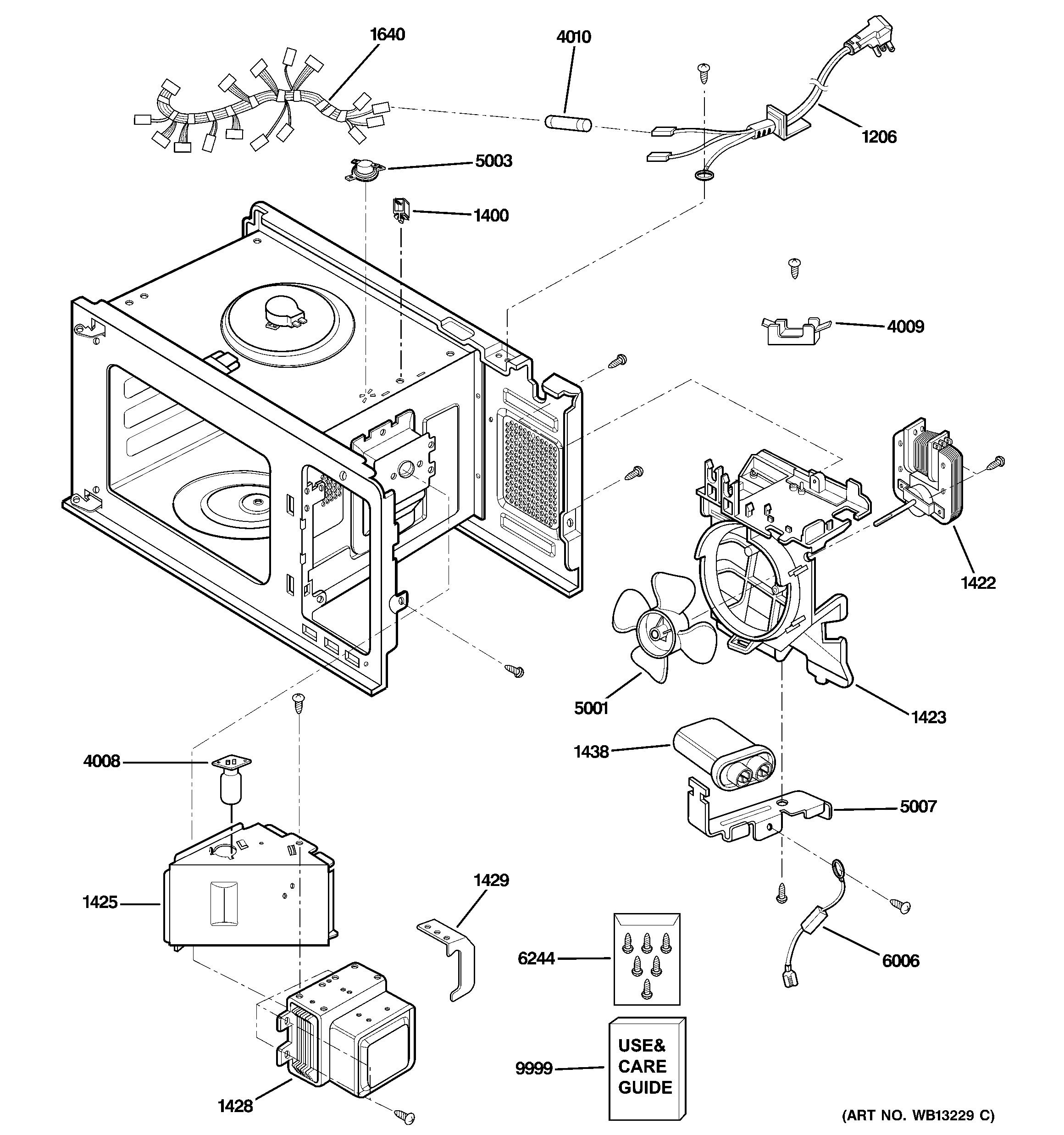 GE JE1860WH03 interior parts (1) diagram