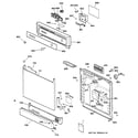 GE GSM2100ZZ0AD escutcheon & door assembly diagram