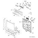 GE GSD5300G03WW escutcheon & door assembly diagram