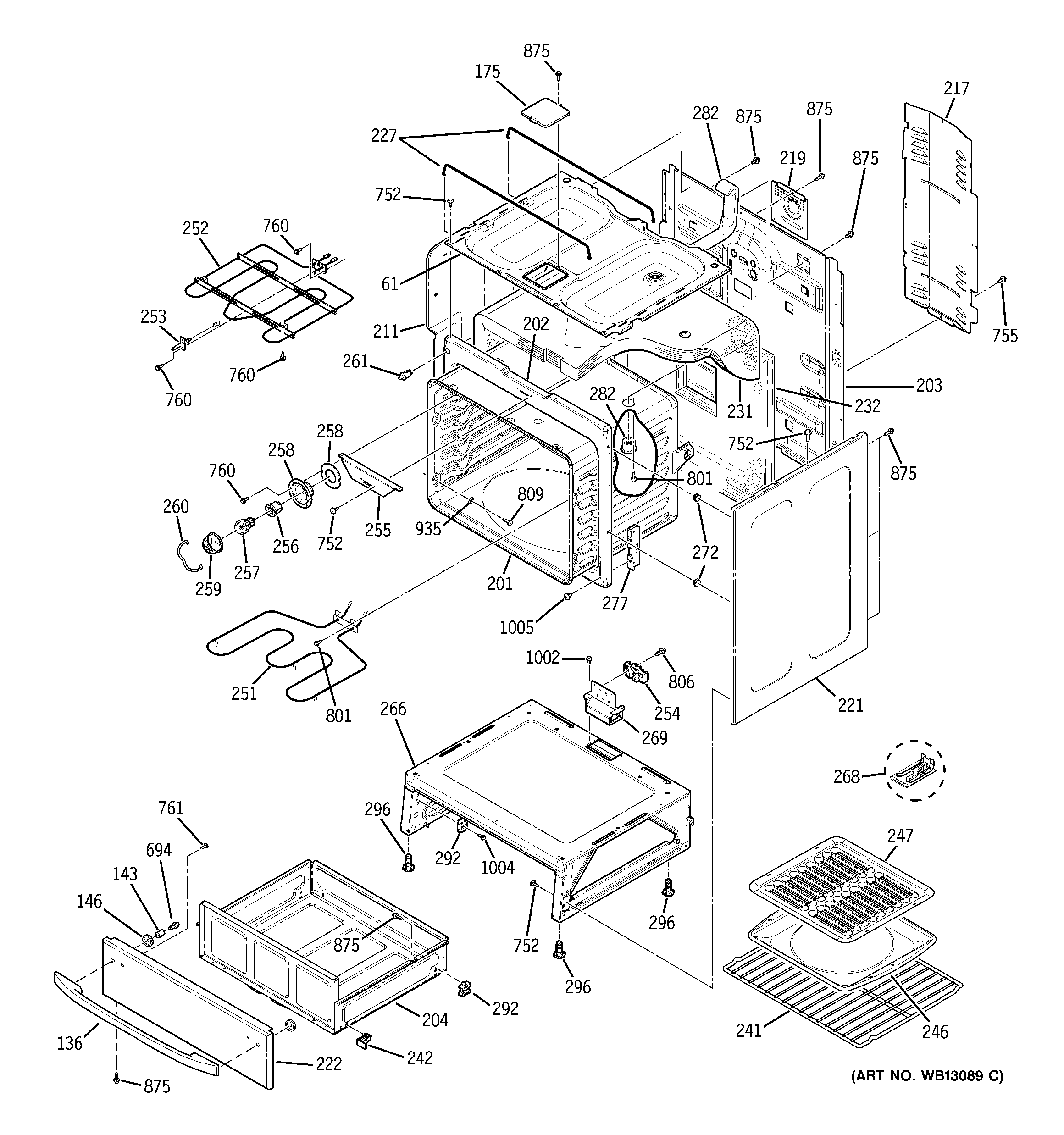 GE JBP48BH2BB body parts diagram