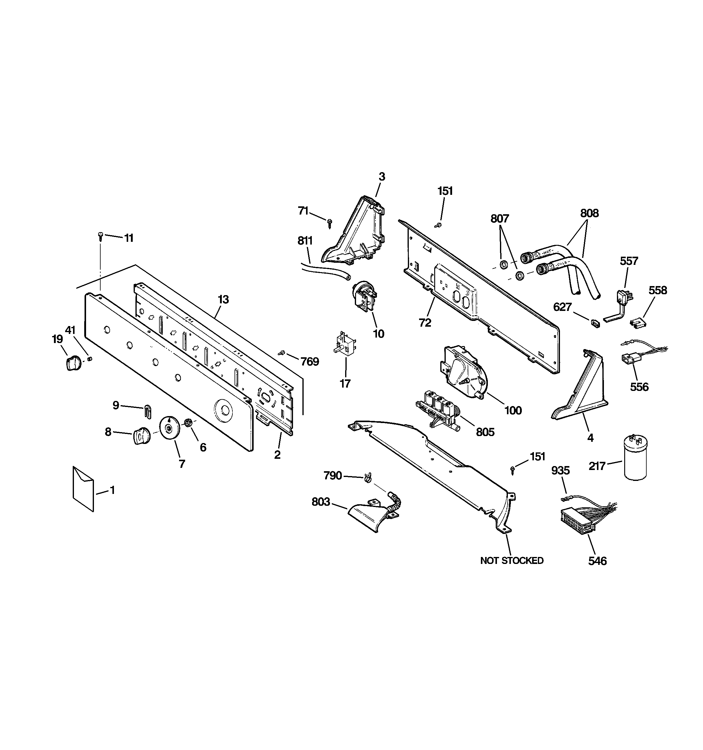 GE WBSR3140D5WW controls & backsplash diagram