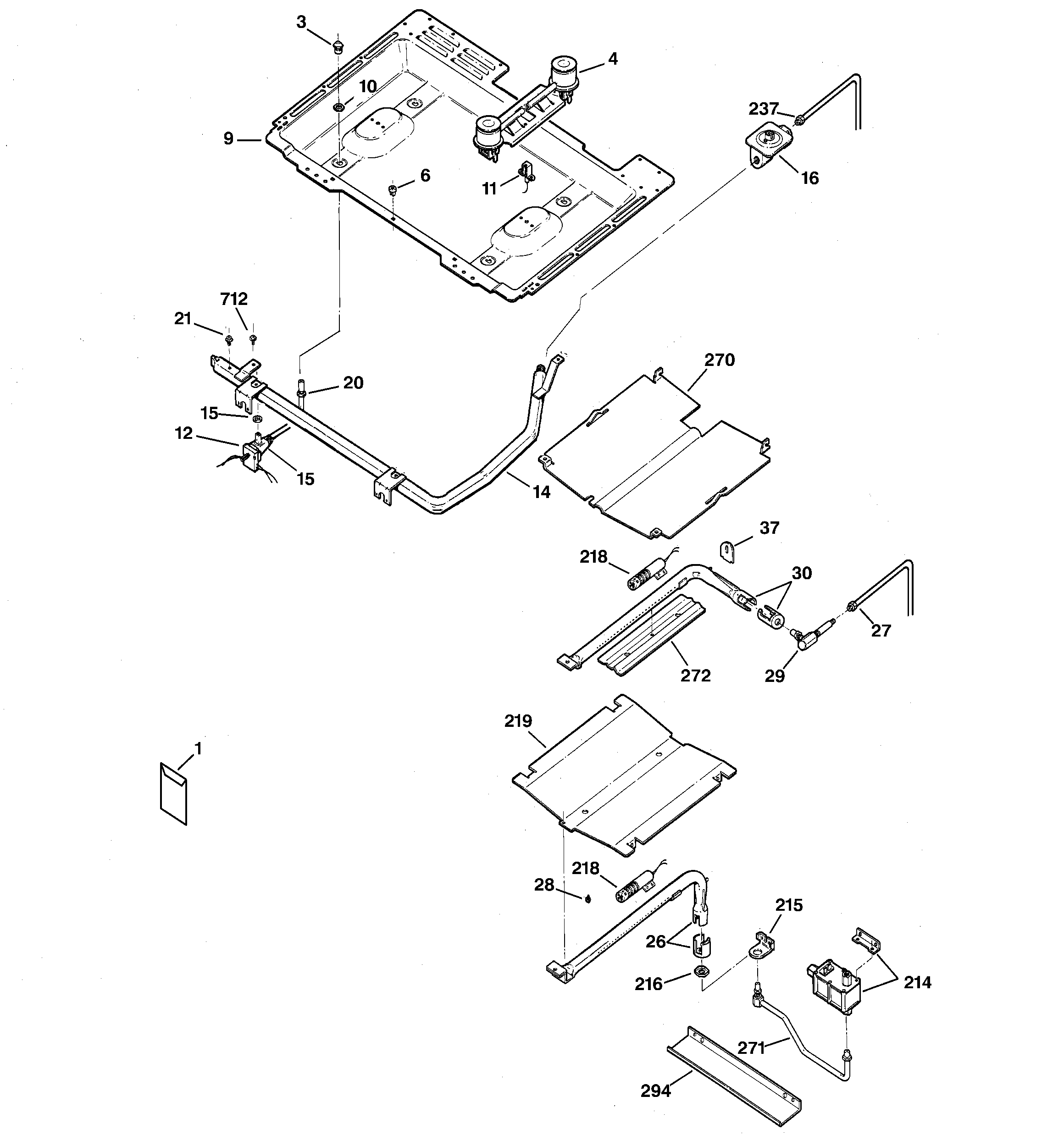 GE JGBP24BEH2CT gas & burner parts diagram