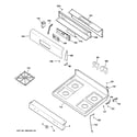 GE JGBP24BEH2WH control panel & cooktop diagram