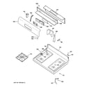 GE JGBP29WEJ1WW control panel & cooktop diagram