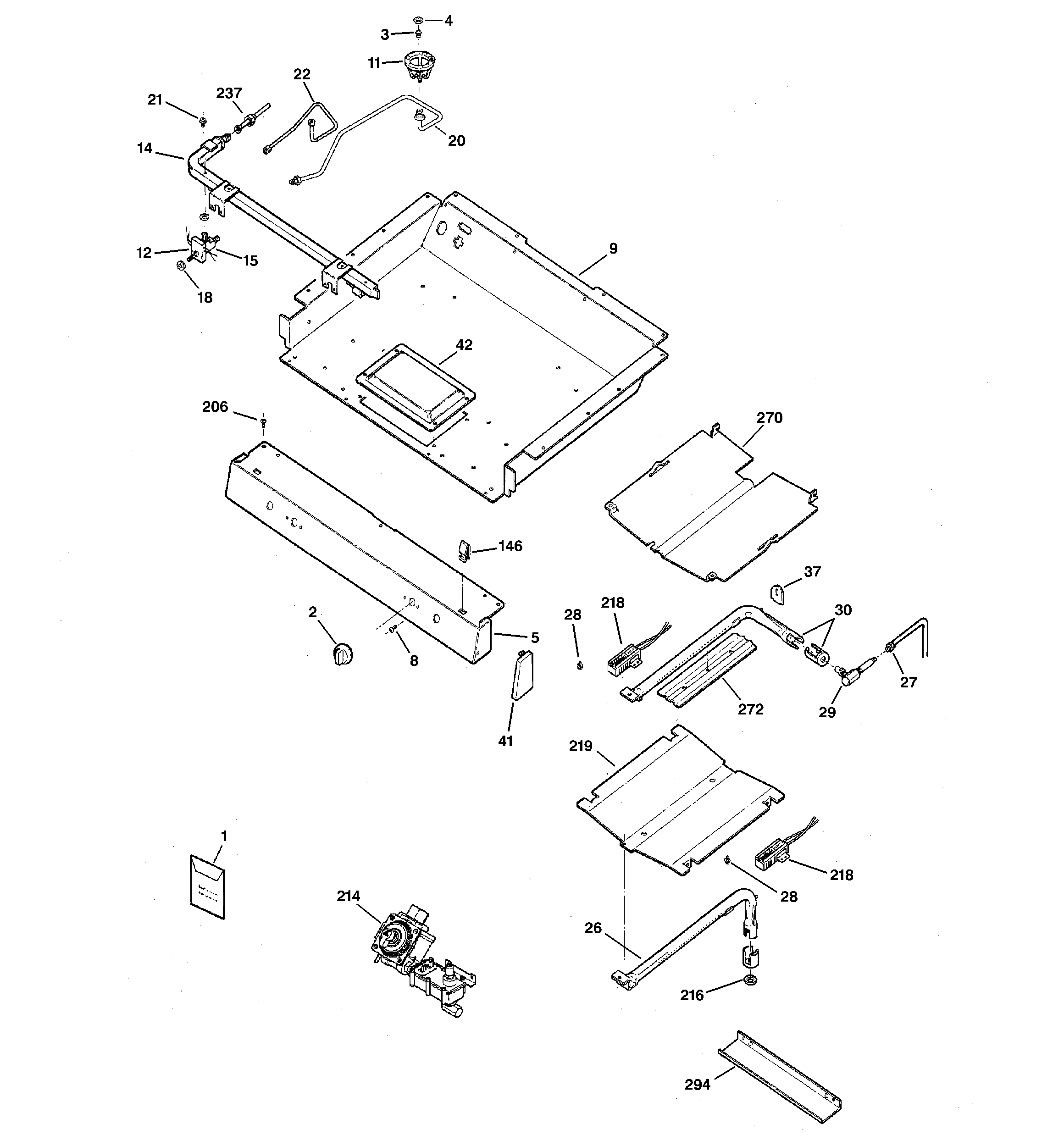 GE JGBP29SEJ1SS gas & burner parts diagram