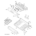 GE JGBP26CEH2CC control panel & cooktop diagram